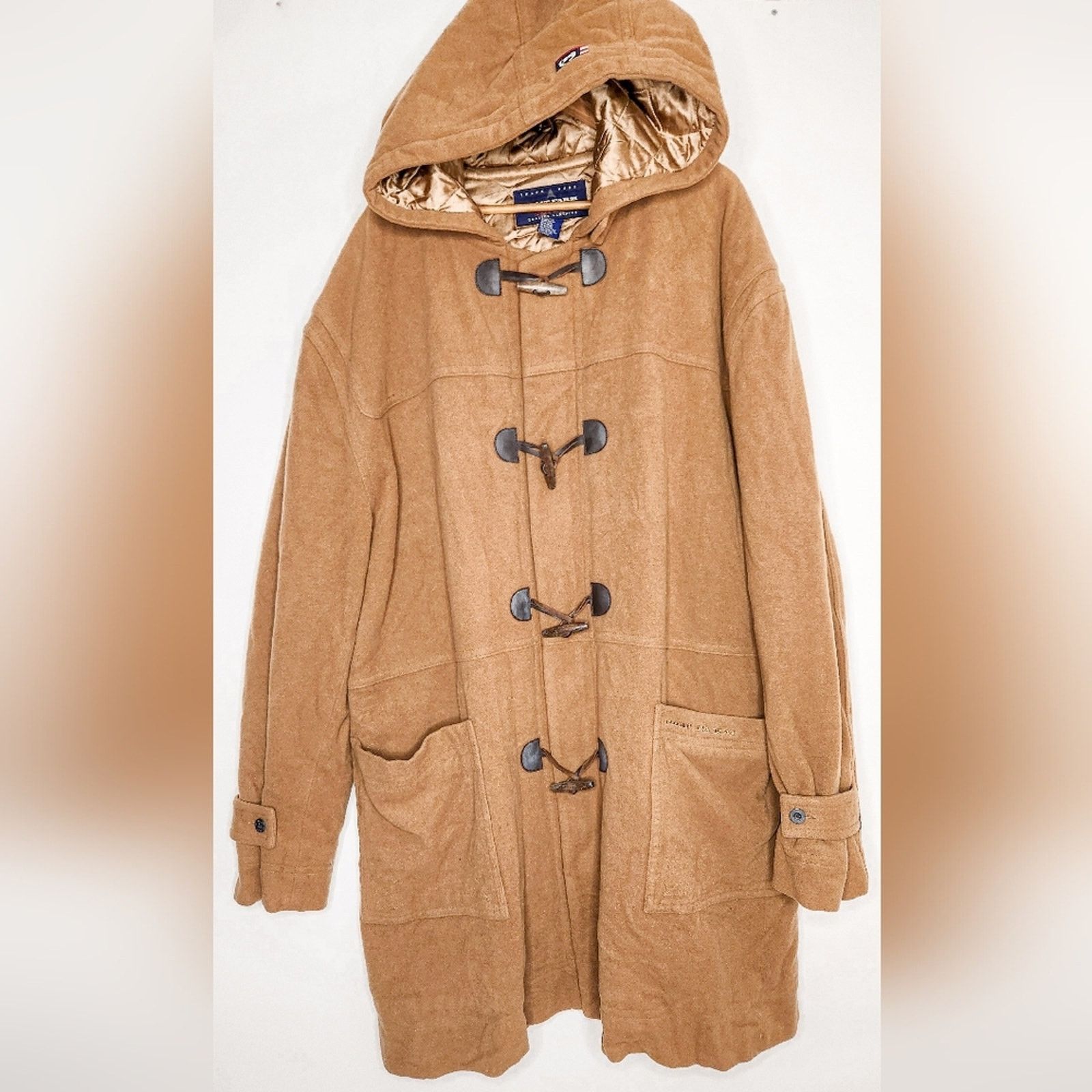 Phat Farm Vintage 90s 00s Phat Farm Brown Wool Hooded Toggle Coat 3XL Size US XXL / EU 58 / 5 - 1 Thumbnail