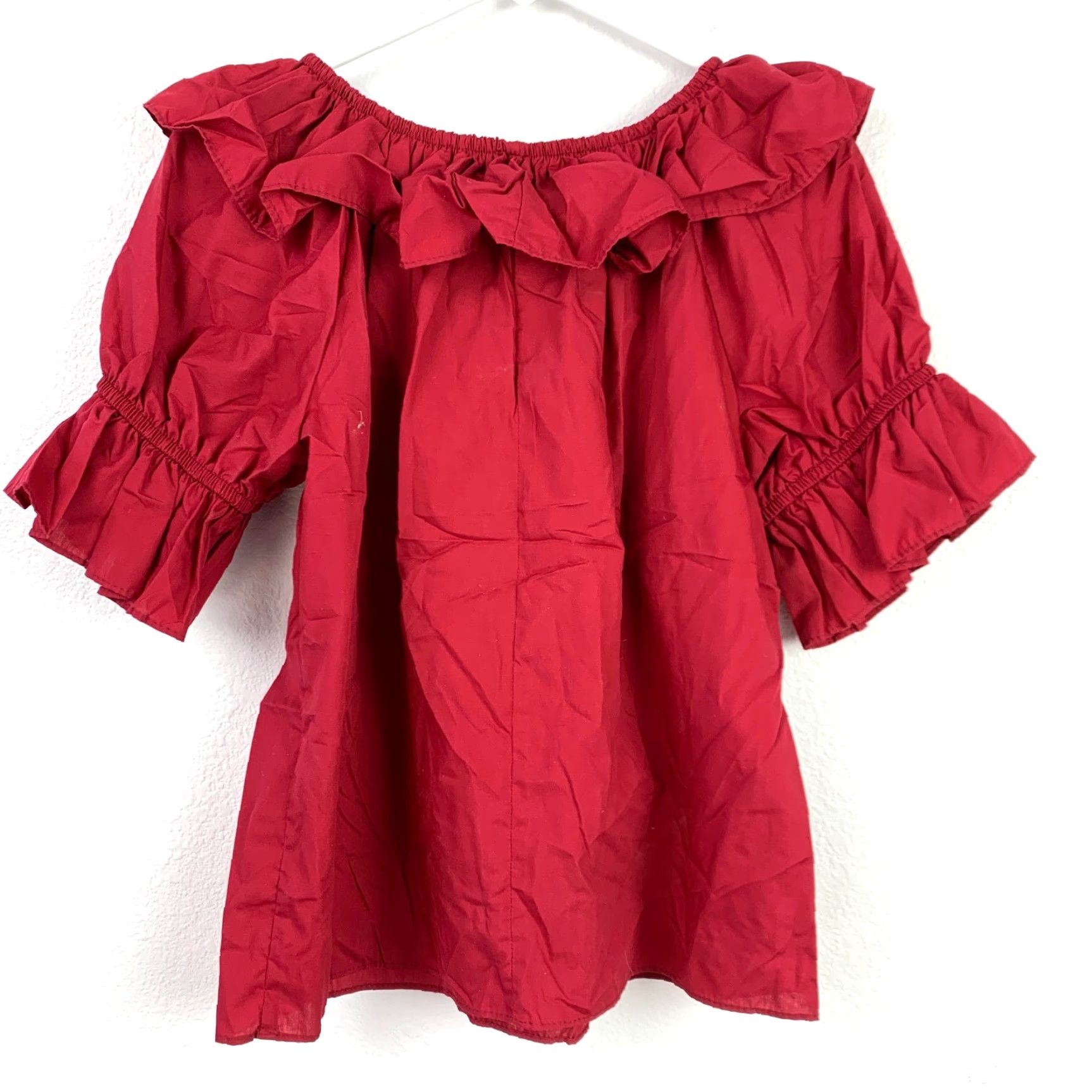 Vintage VINTAGE Square Up Fashions Red Lace Dancing Lyrical Cottagecore Shirt M 1980s Cotton Blend Size M / US 6-8 / IT 42-44 - 4 Thumbnail
