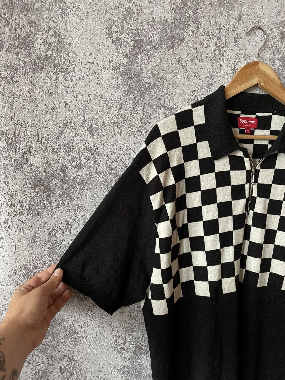 Supreme Supreme Checkered Zip Polo Size US XL / EU 56 / 4 - 8 Thumbnail