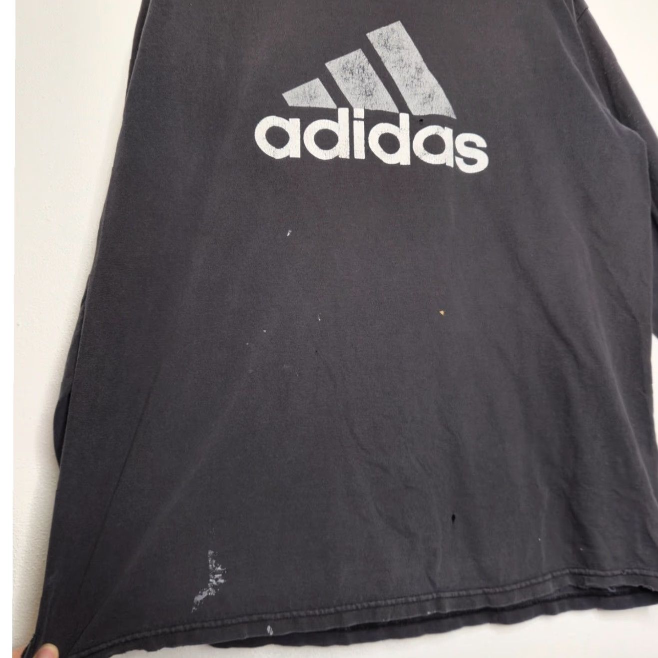 Adidas VINTAGE adidas 3 Stripes Distressed Grunge Long Sleeve Shirt Thrash Black Large Size US L / EU 52-54 / 3 - 4 Thumbnail