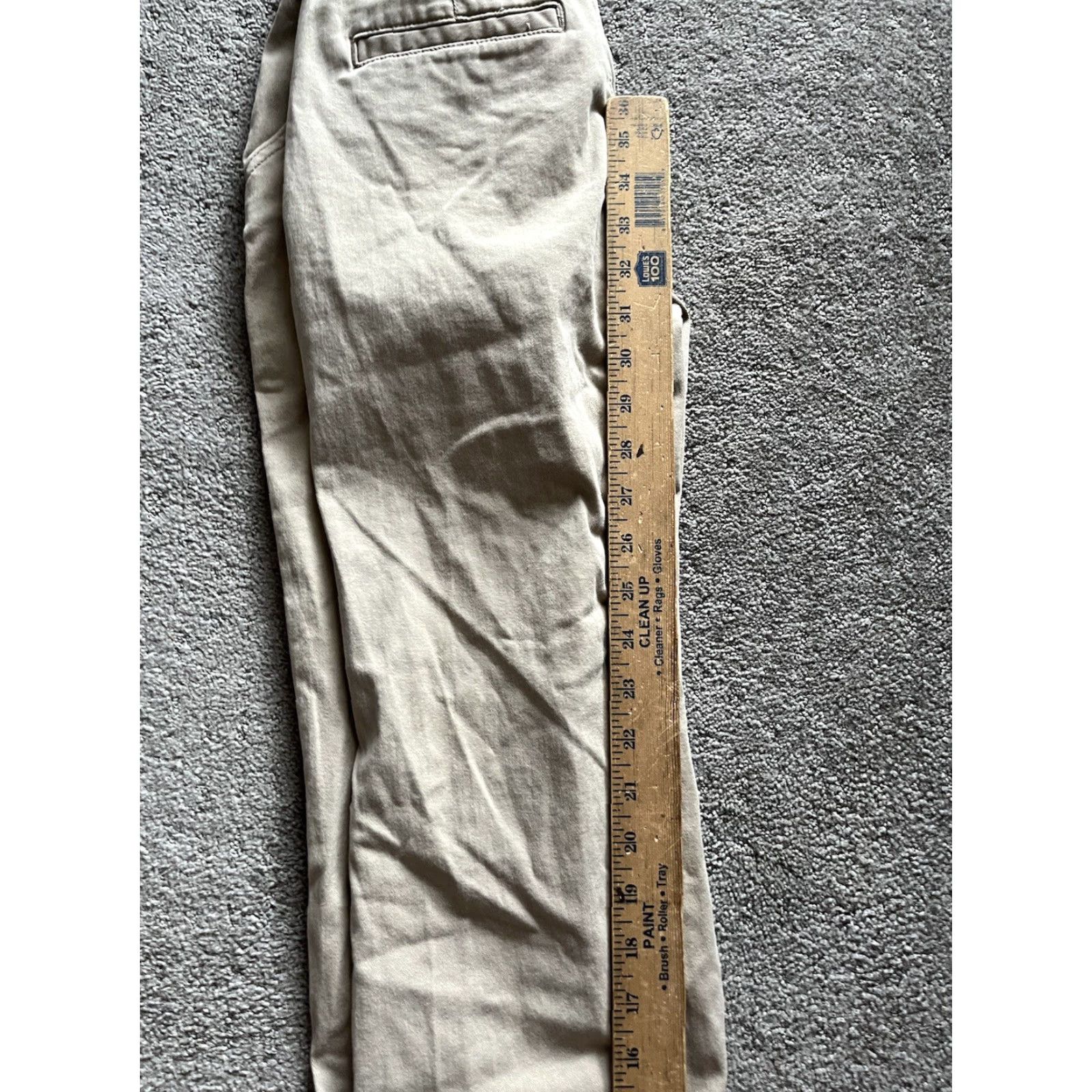 Vintage Aero Pants Classic Stretch Flat Front Beige Women's Size 4 Long - Cotton Spandex Flat Front Straight Leg Ready to Wear Womens Pants Size 27" / US 4 / IT 40 - 7 Thumbnail