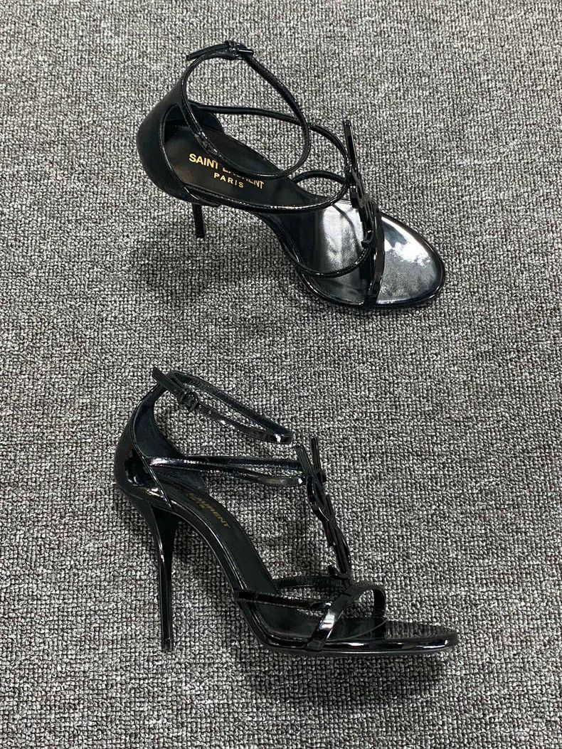 Saint Laurent Paris Saint Laurent Paris Black YSL metal logo heels 2505-Nextarr Size US 6.5 / IT 36.5 - 3 Thumbnail