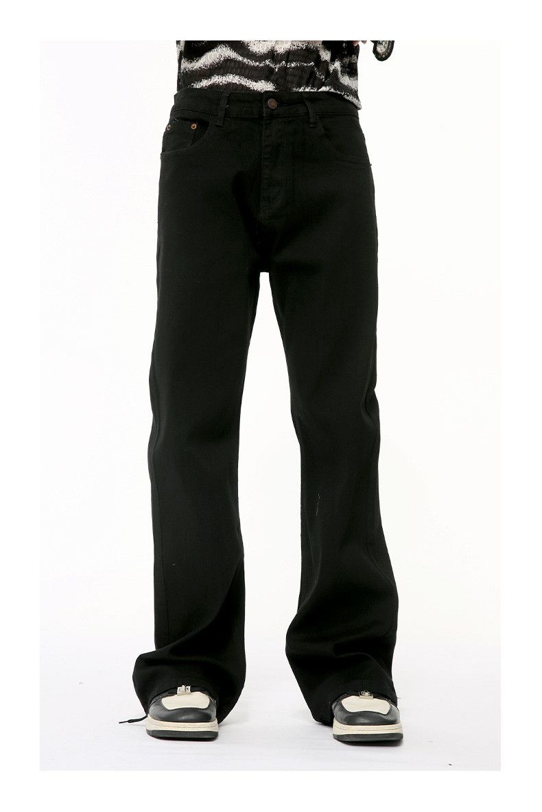 Japanese Brand × Jean Street casual retro basic slim fit pure black flared jeans Size US 32 / EU 48 - 5 Thumbnail