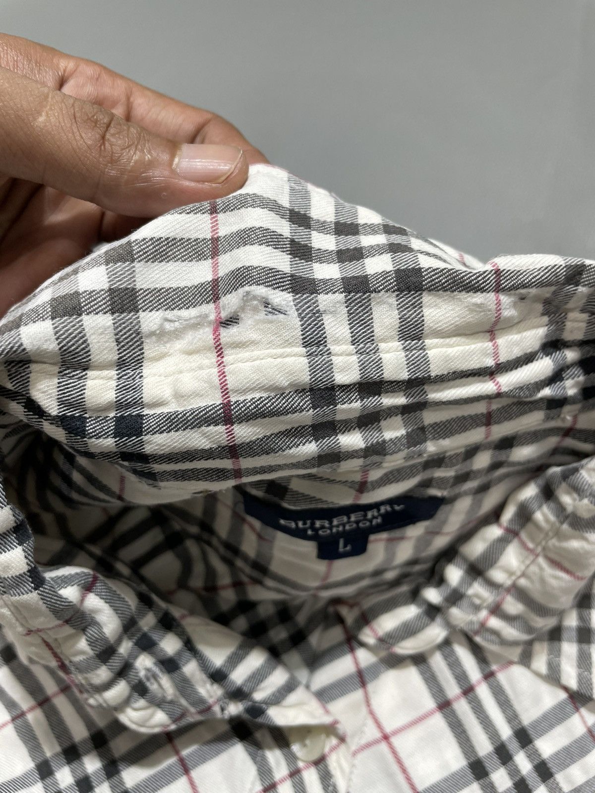 Burberry × Vintage Vintage Burberry Nova Check Women's Shirt Size L / US 10 / IT 46 - 4 Thumbnail