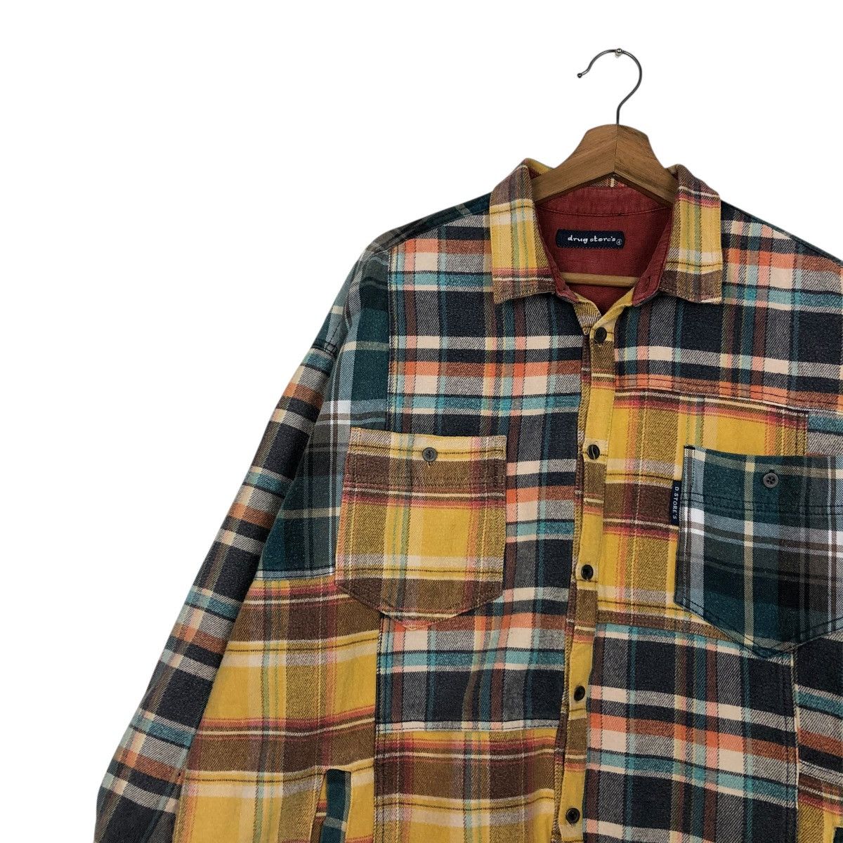 Hysteric Glamour 🔥VINTAGE SHIRT BUTTON JACKET PATCHWORK TARTAN DRUG STORE’S Size US L / EU 52-54 / 3 - 9 Thumbnail