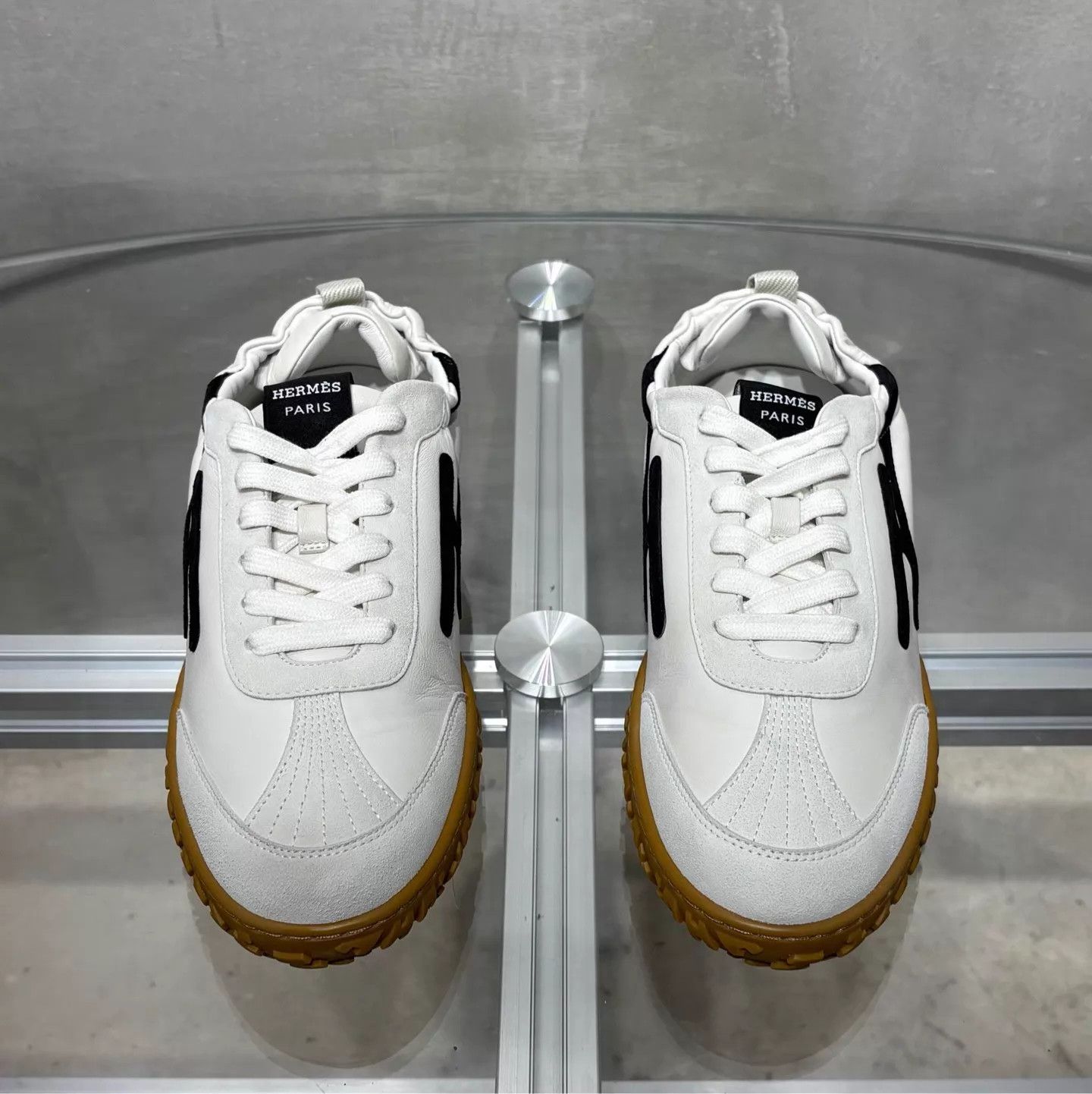 Hermes Hermes Jet Black & White Sneakers 39 Size US 8.5 / EU 41-42 - 1 Thumbnail