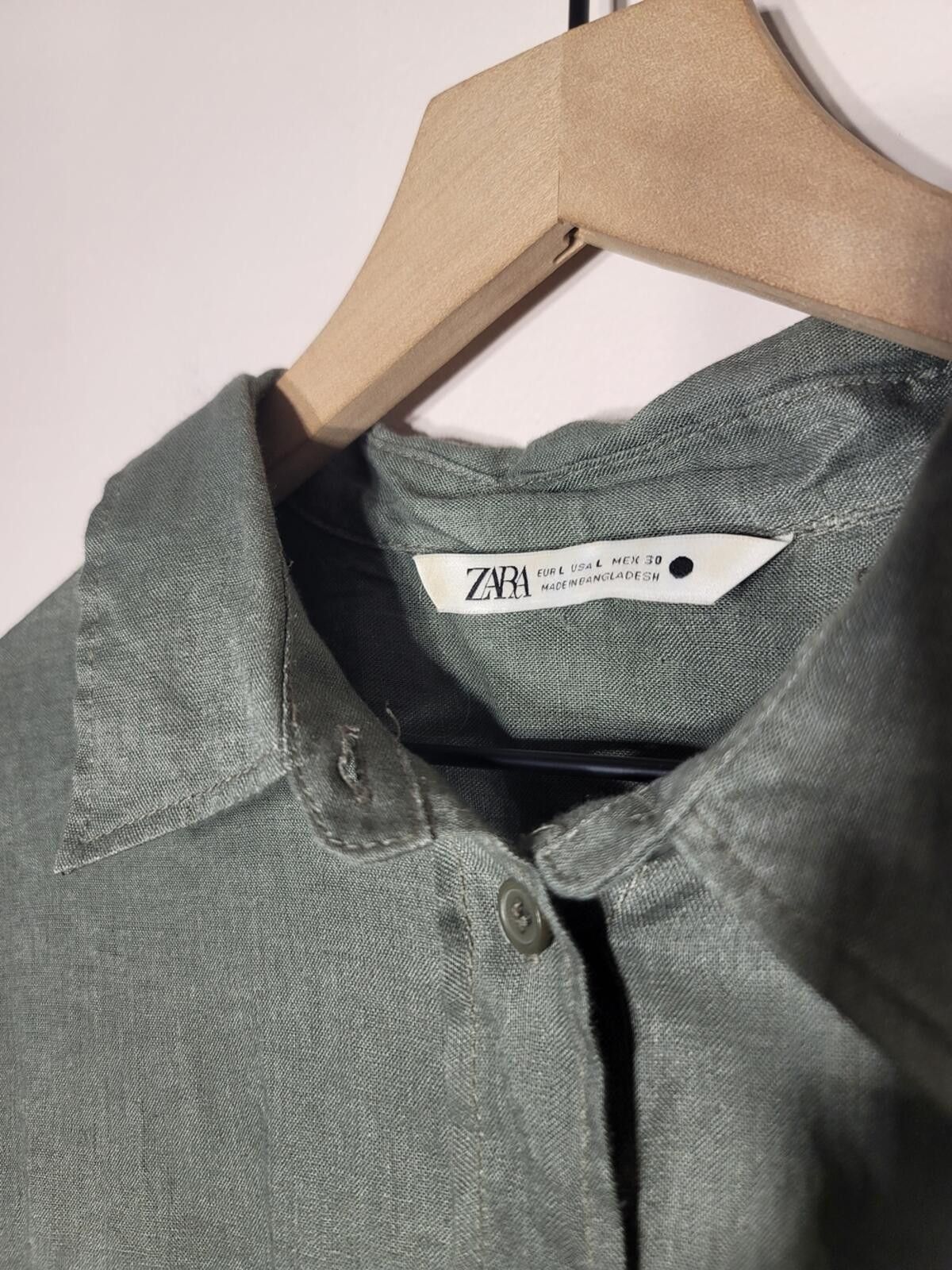 Zara Zara Linen Oversized Shirt Coastal Minimal Sz L Quiet Lux Size L / US 10 / IT 46 - 4 Thumbnail