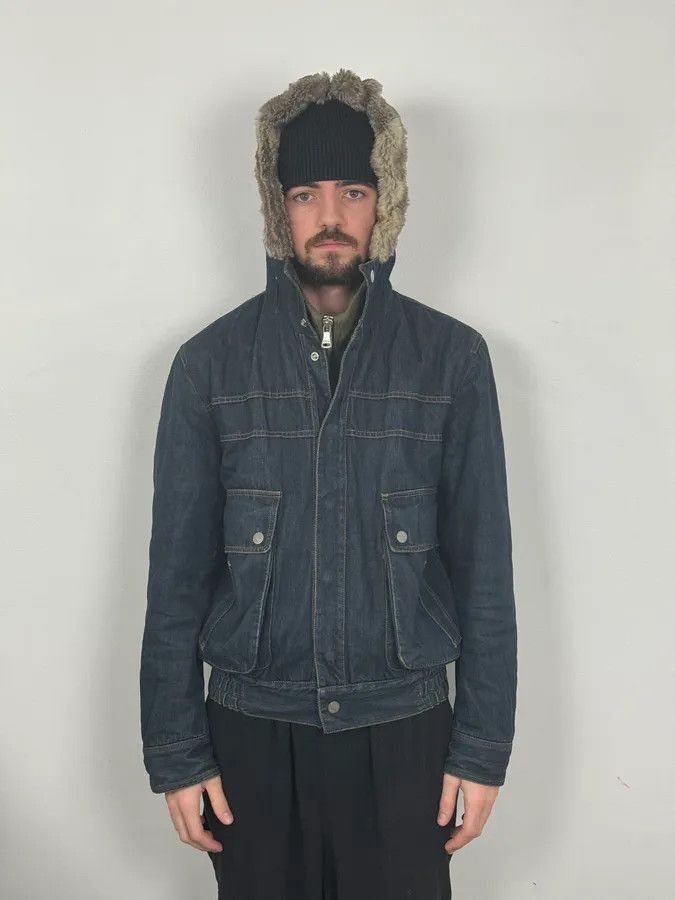 Dolce & Gabbana AW2003 Dolce & Gabbana Navy Denim Fur Hood Jacket Size US M / EU 48-50 / 2 - 4 Thumbnail