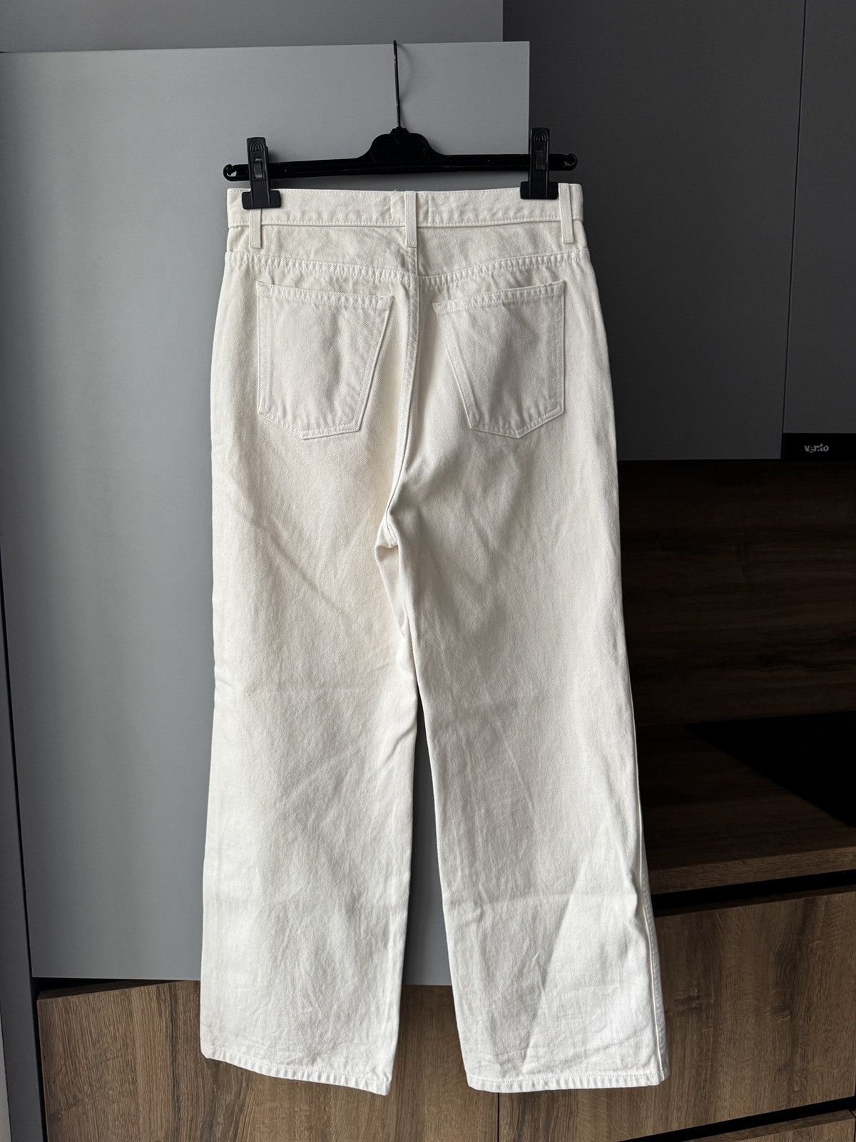 KHAITE Khaite Jordan High-Rise Wide-Leg Beige Jeans Size 24" / US 00 / IT 34 - 4 Thumbnail