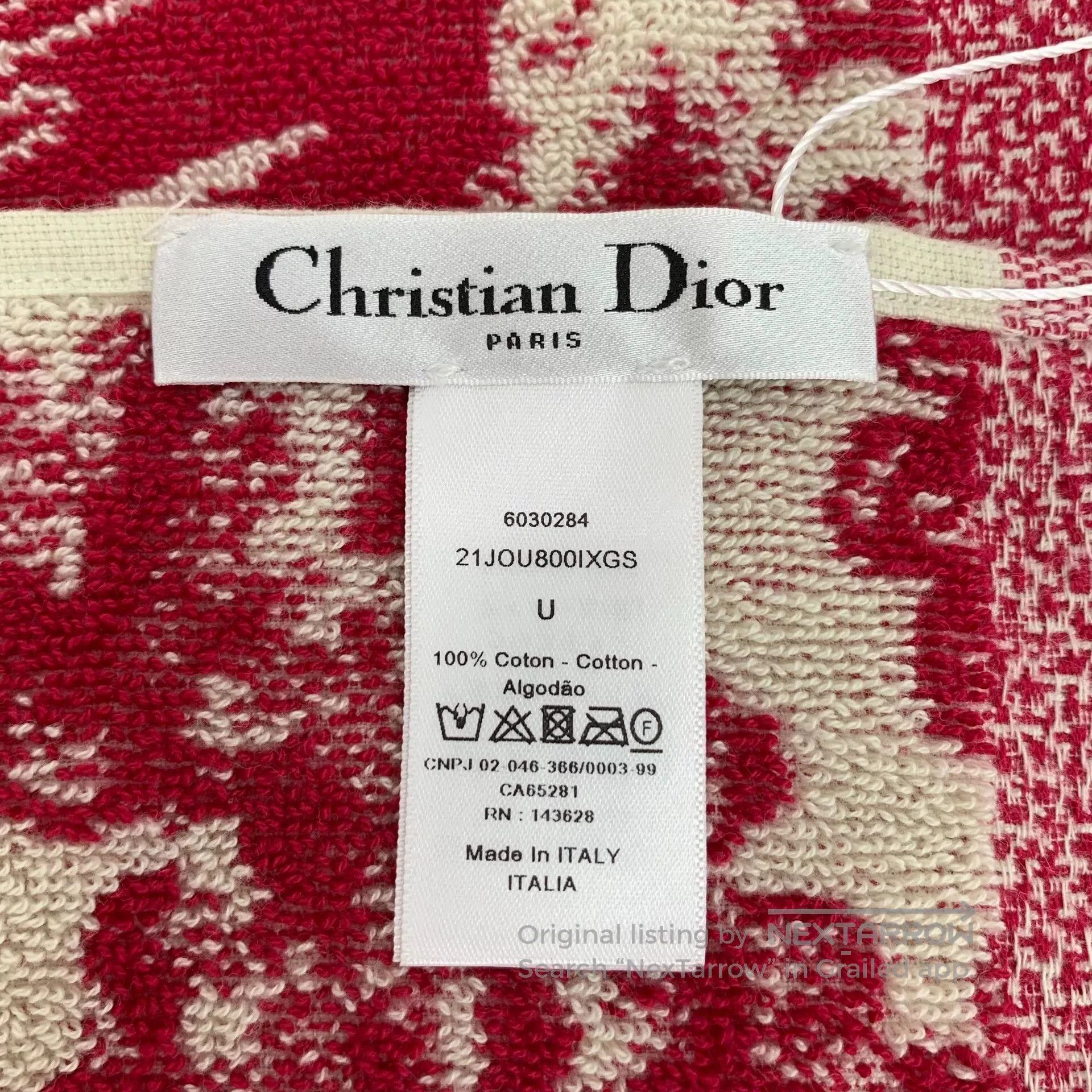 Dior Dior Red Animal Jungle Print Cotton Cape Scarf. Size ONE SIZE - 5 Thumbnail