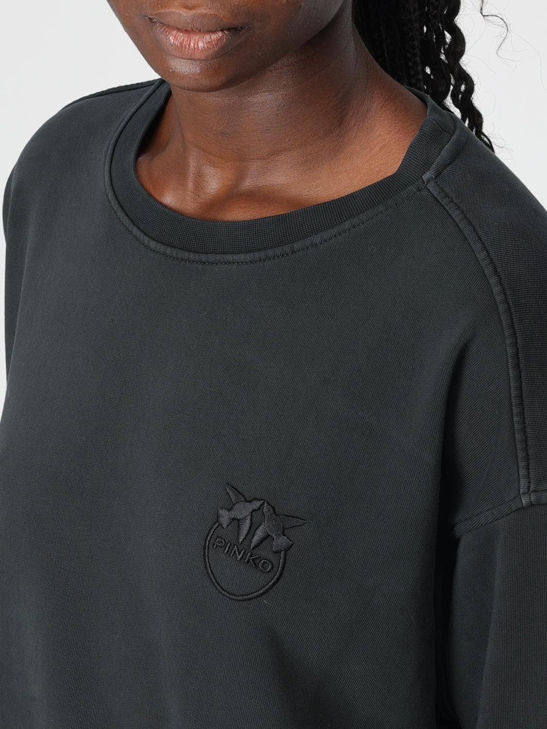 Pinko o1s22i1n0824 Embroidered Logo Sweatshirt in Black Size L / US 10 / IT 46 - 4 Thumbnail