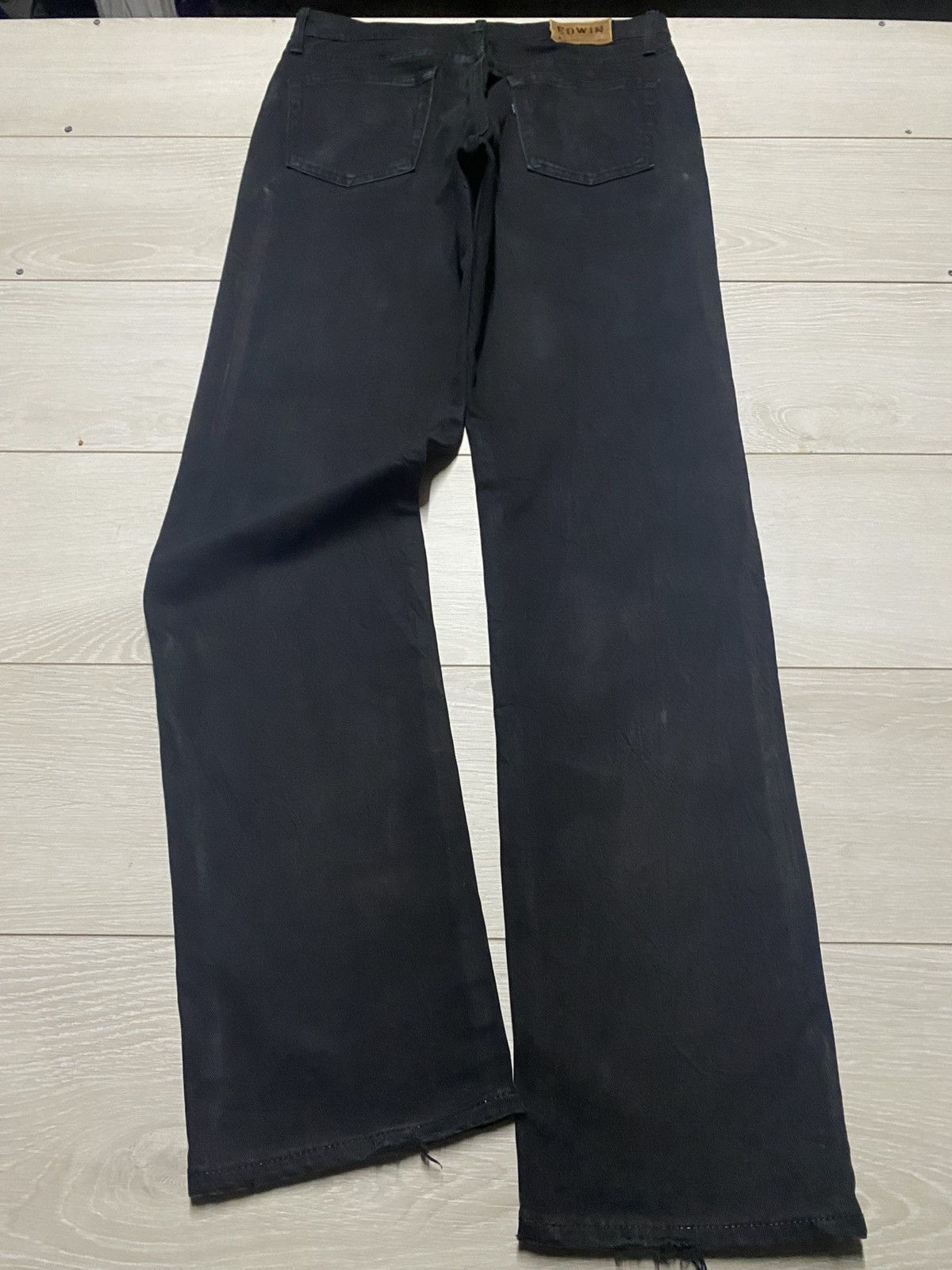 Edwin Vintage Edwin 403 W Flex Black Denim Distressed Loose Jeans Size US 31 - 2 Thumbnail