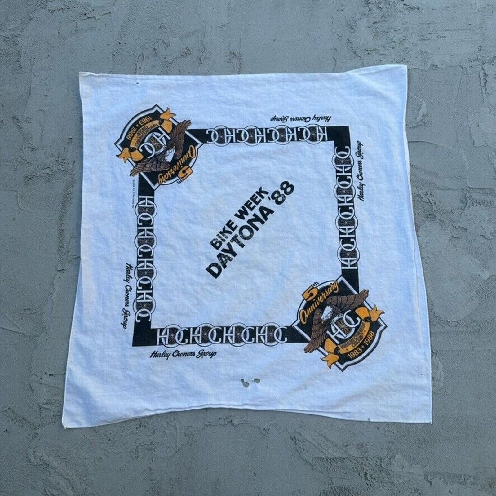 Harley Davidson Vintage Harley Davidson HOG Bike Week Daytona 1988 Bandana Size ONE SIZE - 1 Thumbnail