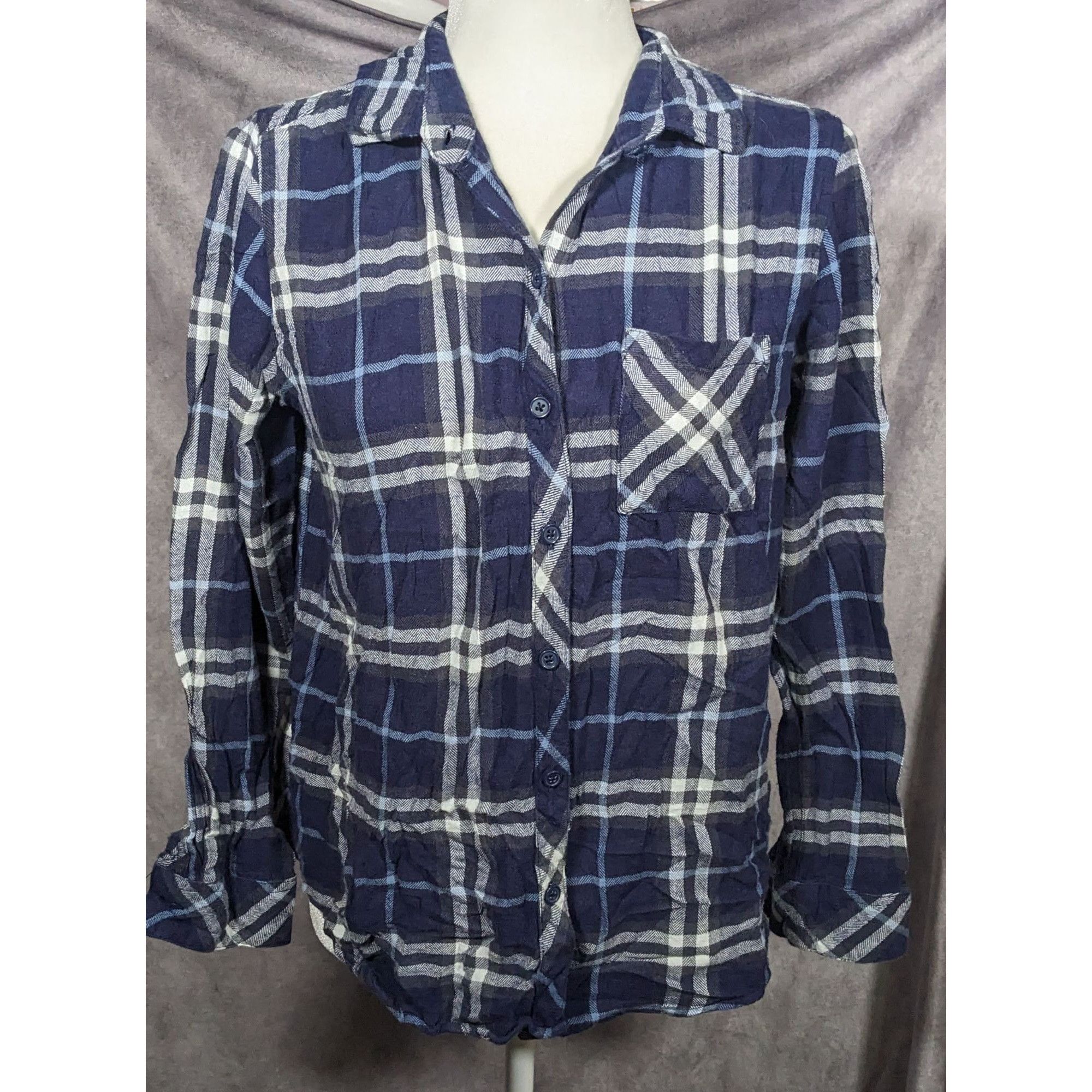 Other Well Worn Blue And White Button Down Shirt Size S / US 4 / IT 40 - 4 Thumbnail