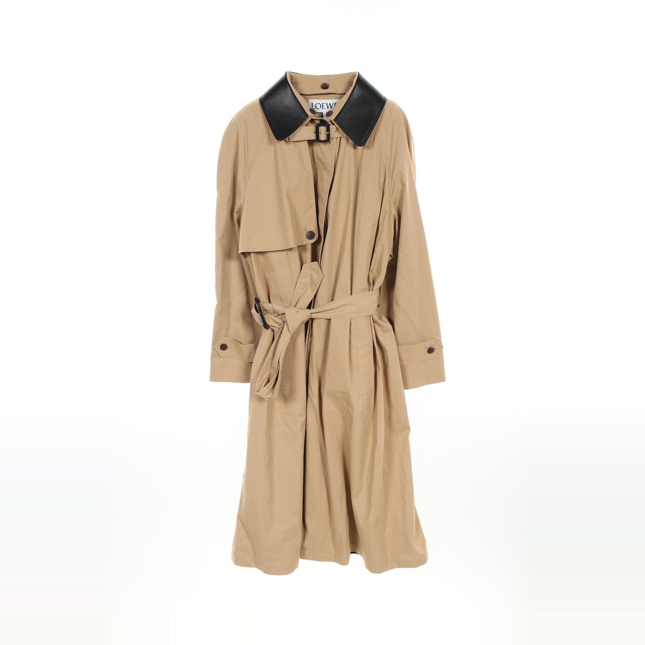 Loewe Loewe Convertible Collar Coat Cotton Silk Beige Size ONE SIZE - 1 Thumbnail