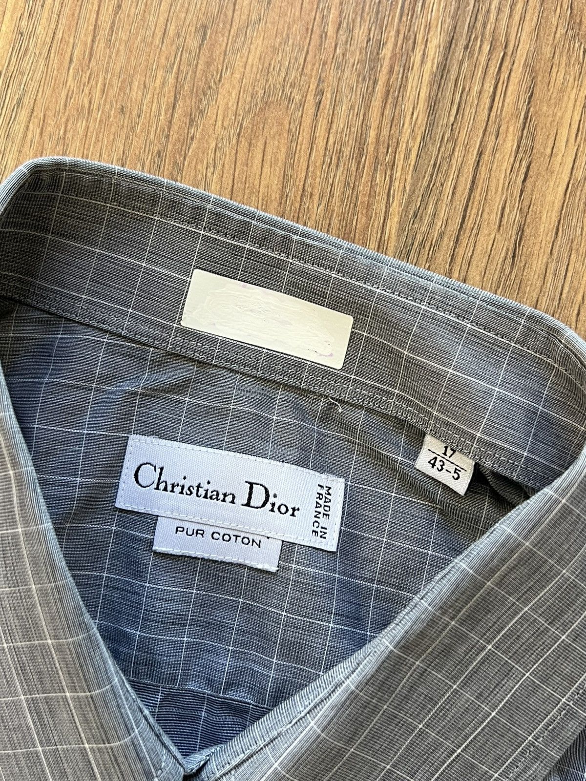 Dior 🩶 Christian Dior Checked Dress Shirt Made in FranceSize 43/5 Size US XL / EU 56 / 4 - 6 Thumbnail