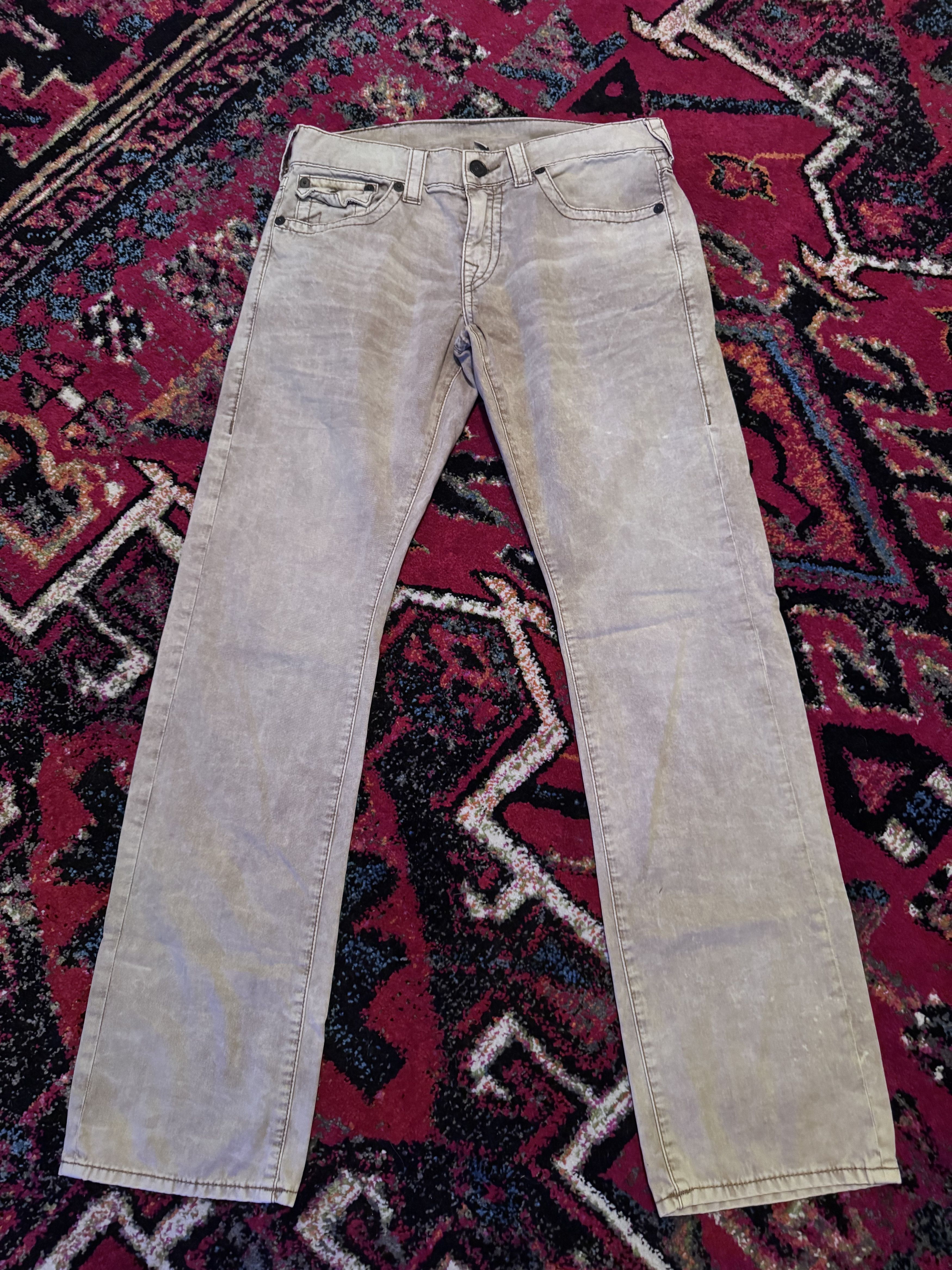 True Religion True Religion (World Tour) Long Tan Straight Denim Jeans Size US 31 - 1 Thumbnail