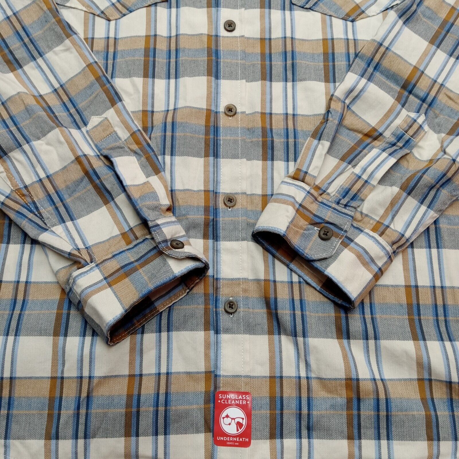 Wrangler Wrangler Slim Fit Shirt Men's 3XL Cowboy Wash Beige Plaid Size US XXL / EU 58 / 5 - 2 Thumbnail