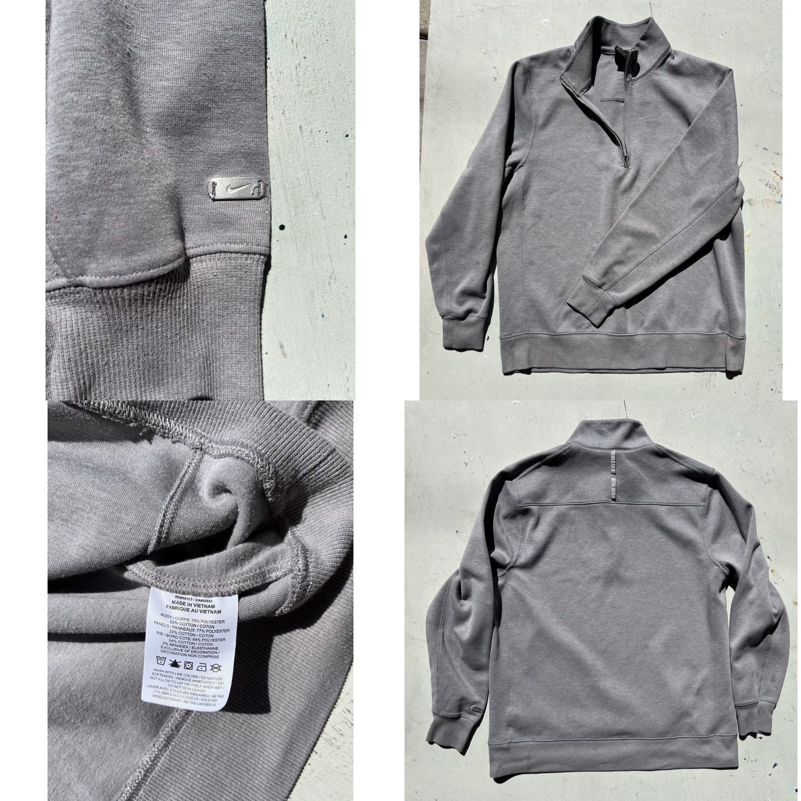 Nike Nike Sweatshirt Gray Pullover Solid L Zip 1/2 All Seasons Casual Men's Long Sleeve Logo Modern 90s City Athletic Active Gym Run Size US L / EU 52-54 / 3 - 8 Thumbnail
