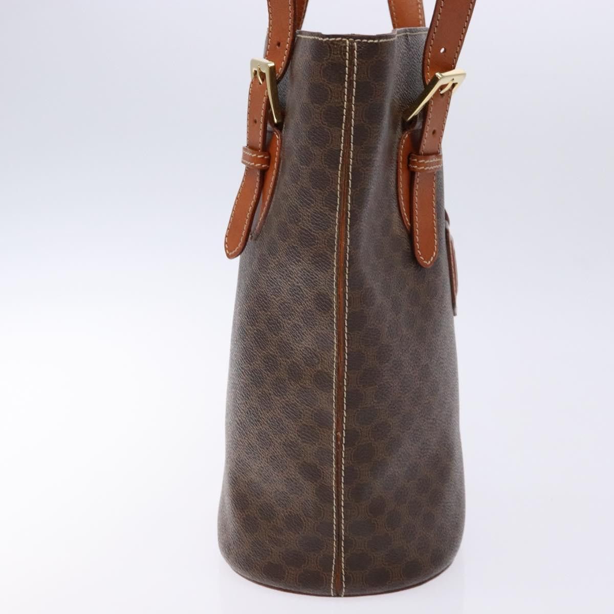 Celine CELINE Macadam Canvas Hand Bag Pvc Leather Brown Gold Size ONE SIZE - 5 Thumbnail