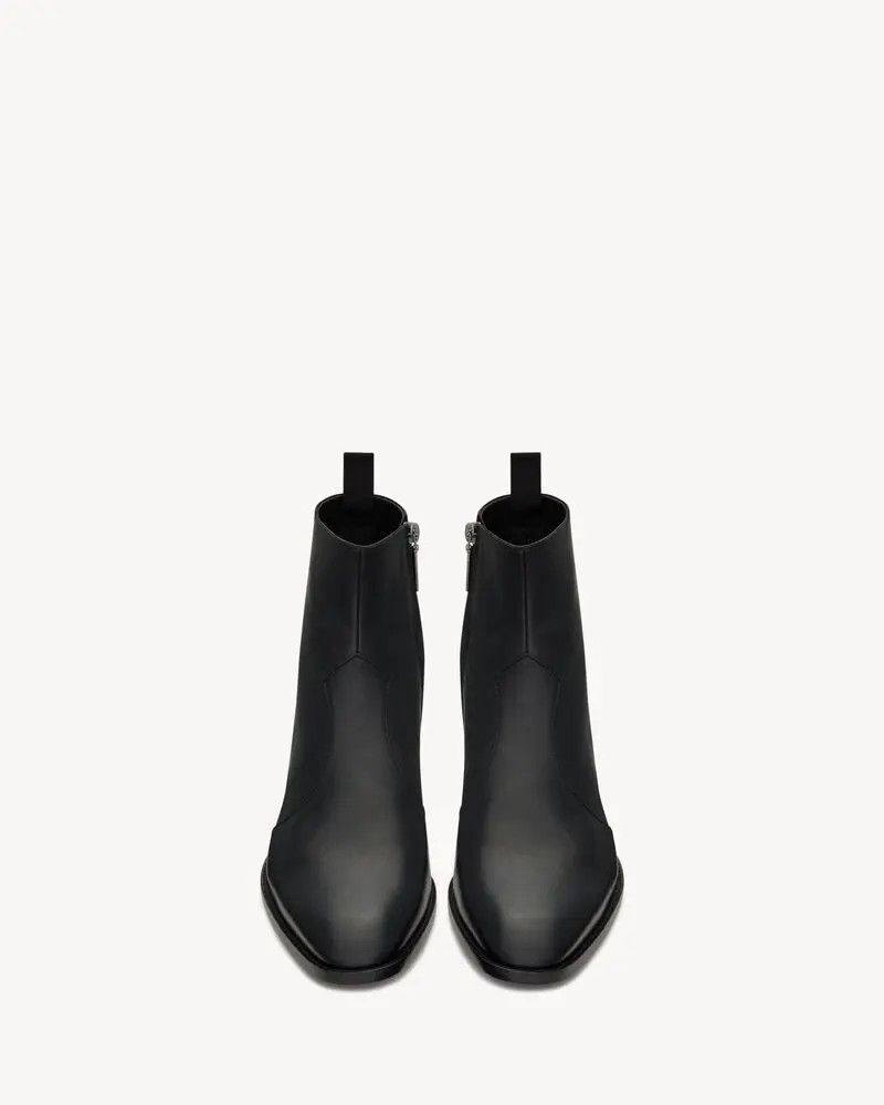 Saint Laurent Paris o1la1rc1a0526 682627 Wyatt Boots in Smooth Leather in Black Size US 7 / EU 40 - 2 Thumbnail
