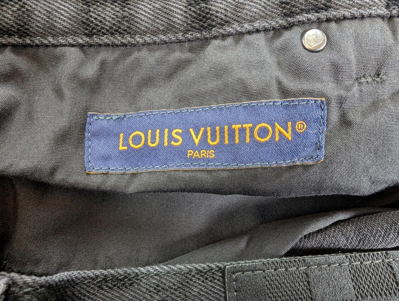 Louis Vuitton Louis Vuitton Damier Ultrablack Flocked Wide Leg Denim Pants Size US 36 / EU 52 - 7 Thumbnail