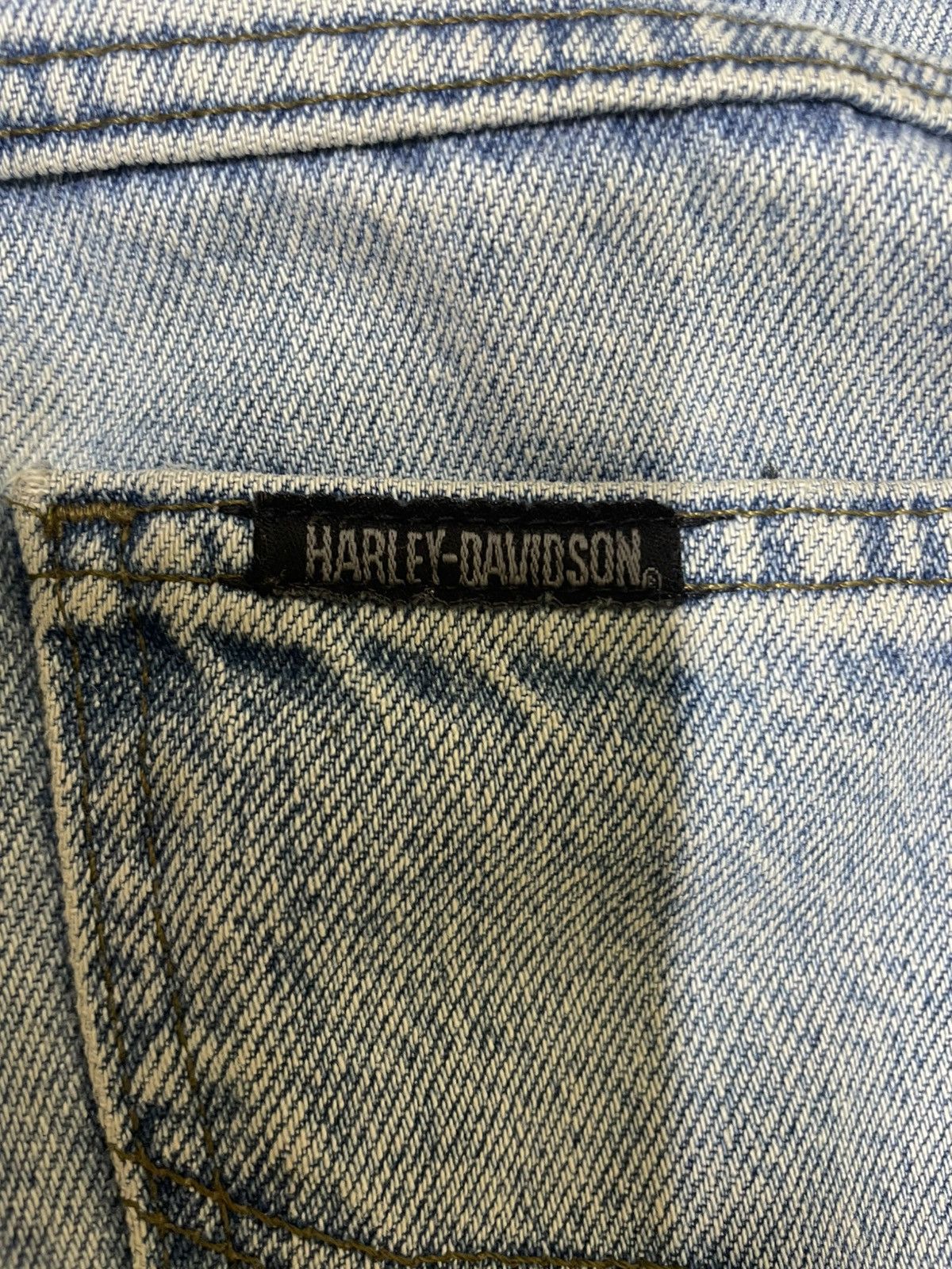 Harley Davidson × Vintage Vintage Rare Harley Davidson Trademark Logo Denim Jeans Size US 32 / EU 48 - 13 Thumbnail