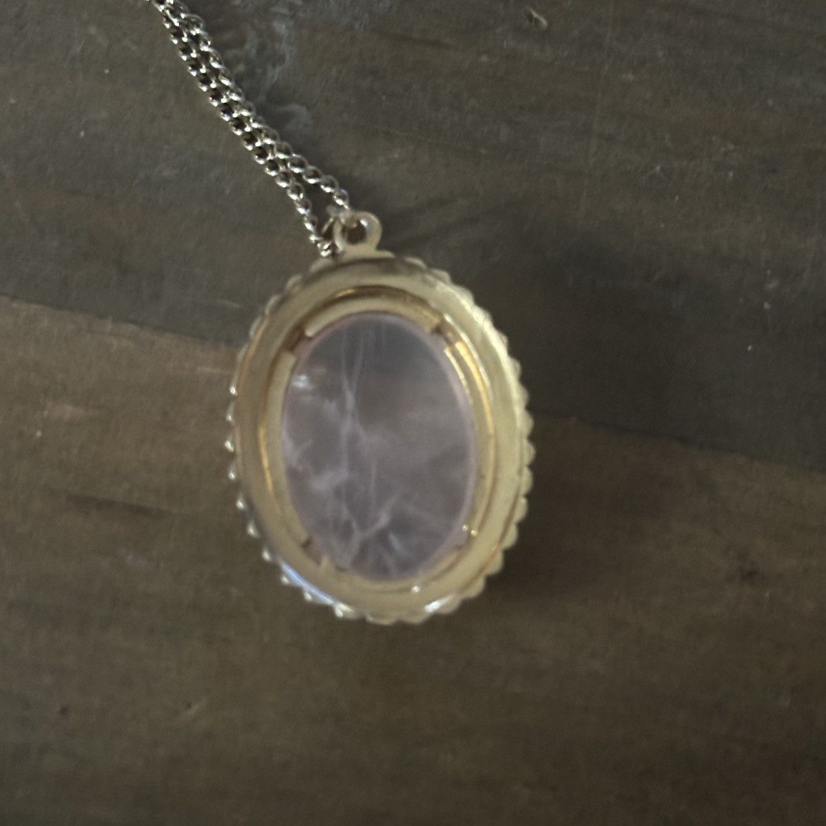 Vintage Vintage gold tone oval rose quartz pendant necklace Size ONE SIZE - 5 Thumbnail