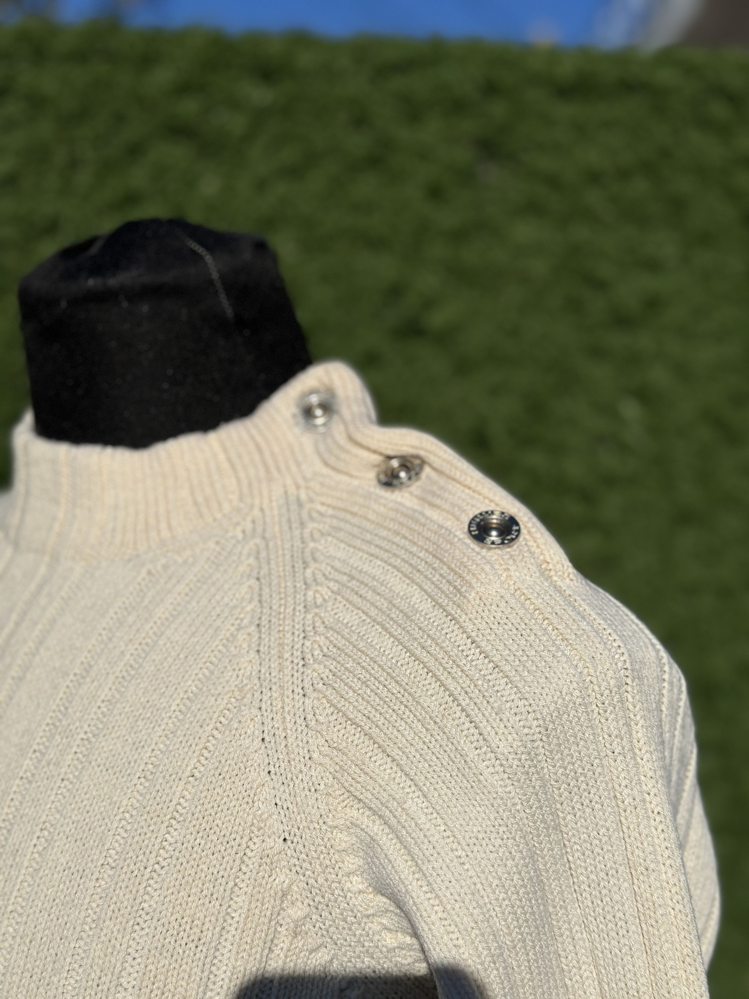 Hermes Hermès Wool Ribbed Button Collar Sweater Slim Fit Size L Size US L / EU 52-54 / 3 - 10 Thumbnail