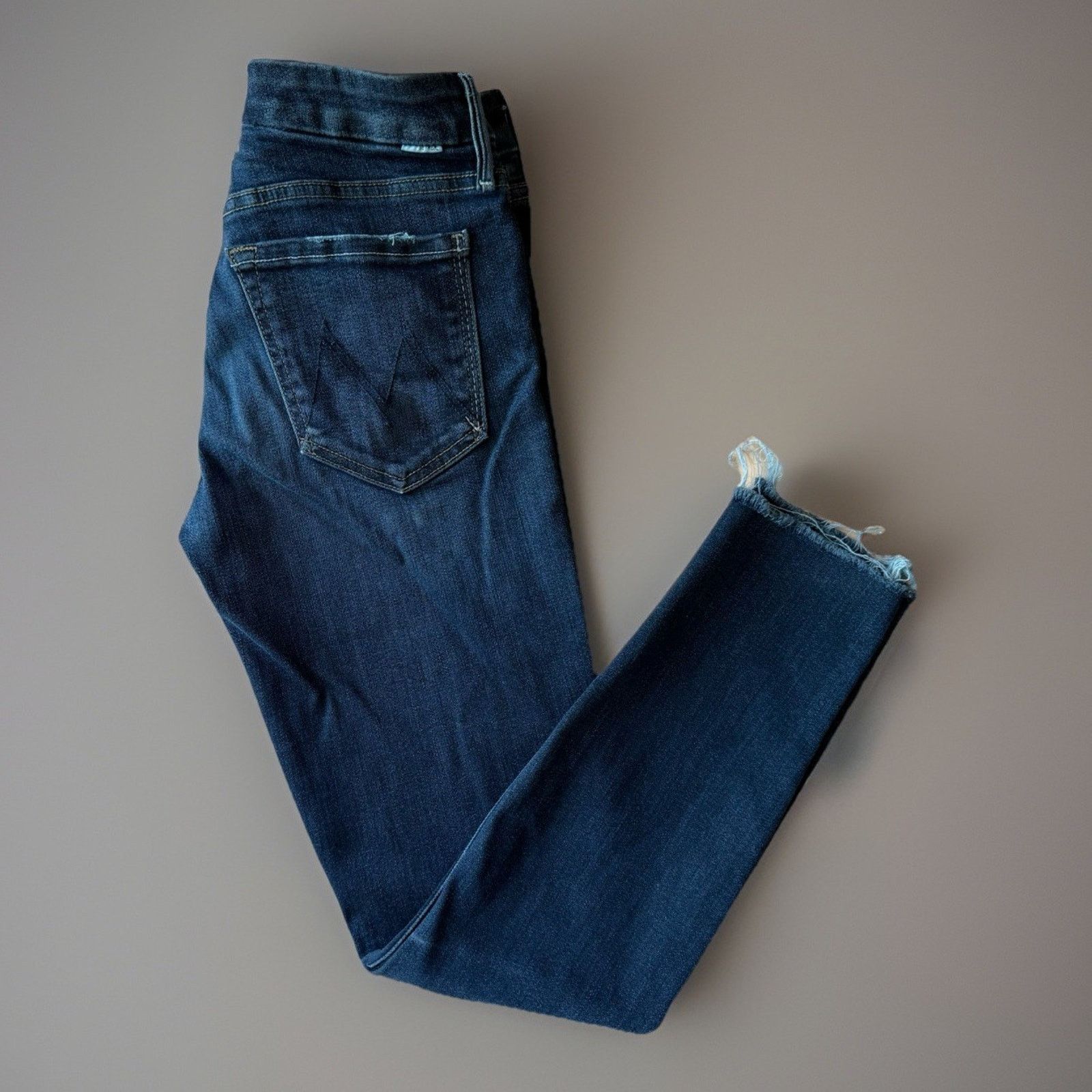 MOTHER Mother Looker Ankle Jeans W 24 Blue Dark Wash Glam Boho Size 24" / US 00 / IT 34 - 1 Thumbnail