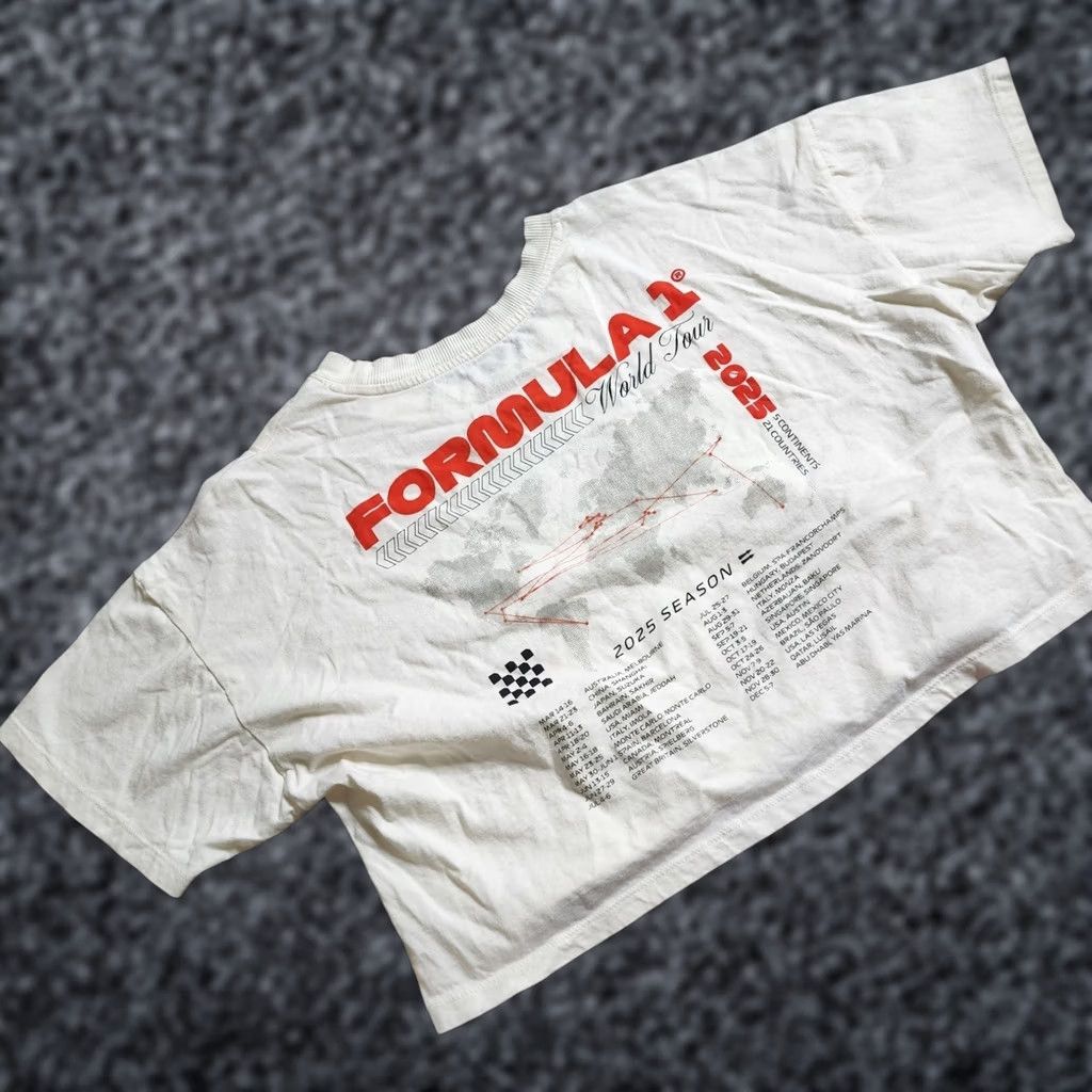 Vintage VINTAGE? Women’s L F1 Racing Formula One 2025 World Tour Cropped T Shirt Double Sided Size L / US 10 / IT 46 - 1 Thumbnail
