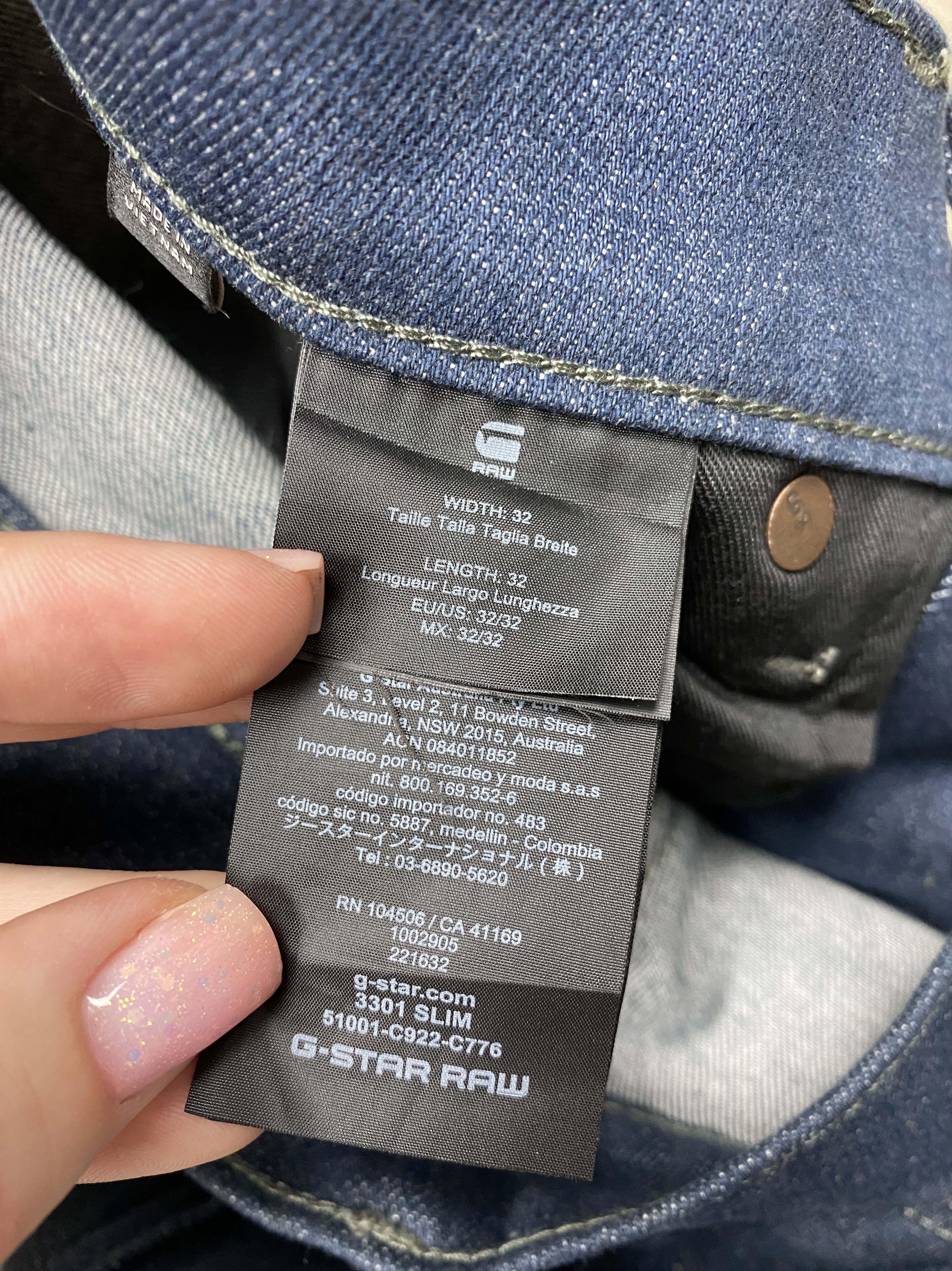 G-Star G Star Raw 3301 Slim Mens Denim Pants Jeans Size US 32 / EU 48 - 7 Thumbnail