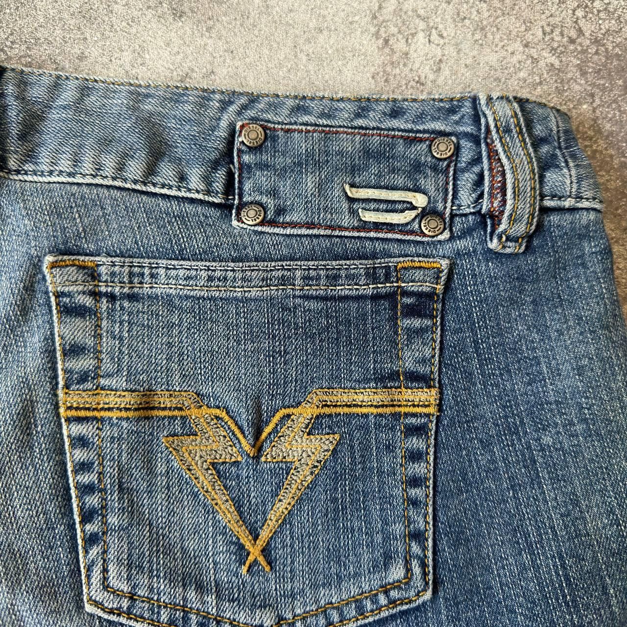 Diesel Y2K Diesel Asymmetric Distressed Washed Denim Mini Skirt Size 32" / US 10 / IT 46 - 7 Thumbnail