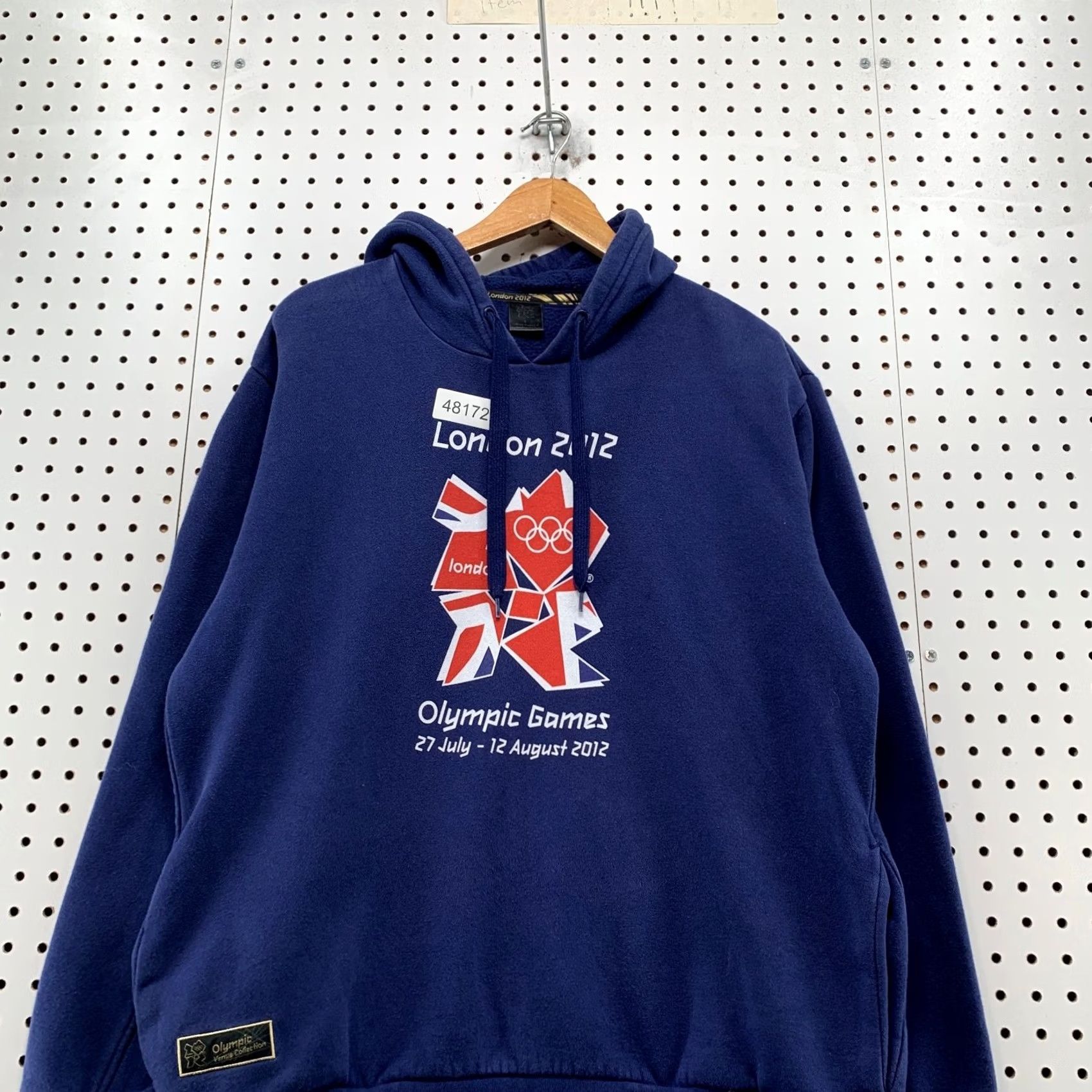 Vintage London Olympic Games Hoodie Sweatshirt Mens Large Blue 2012 Fleece Hooded Size US L / EU 52-54 / 3 - 4 Thumbnail