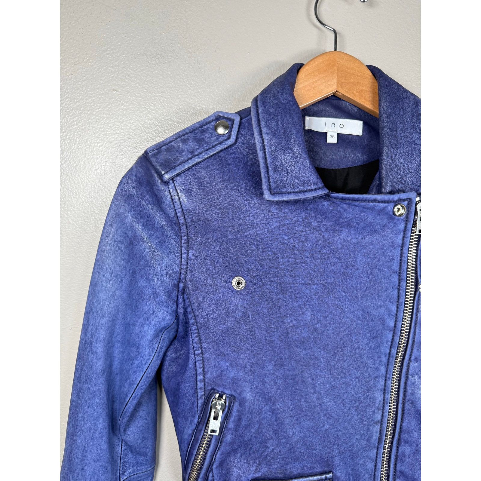 Iro IRO Ashville Lambskin Leather Jacket $1200 size 36/4 US Size S / US 4 / IT 40 - 9 Thumbnail