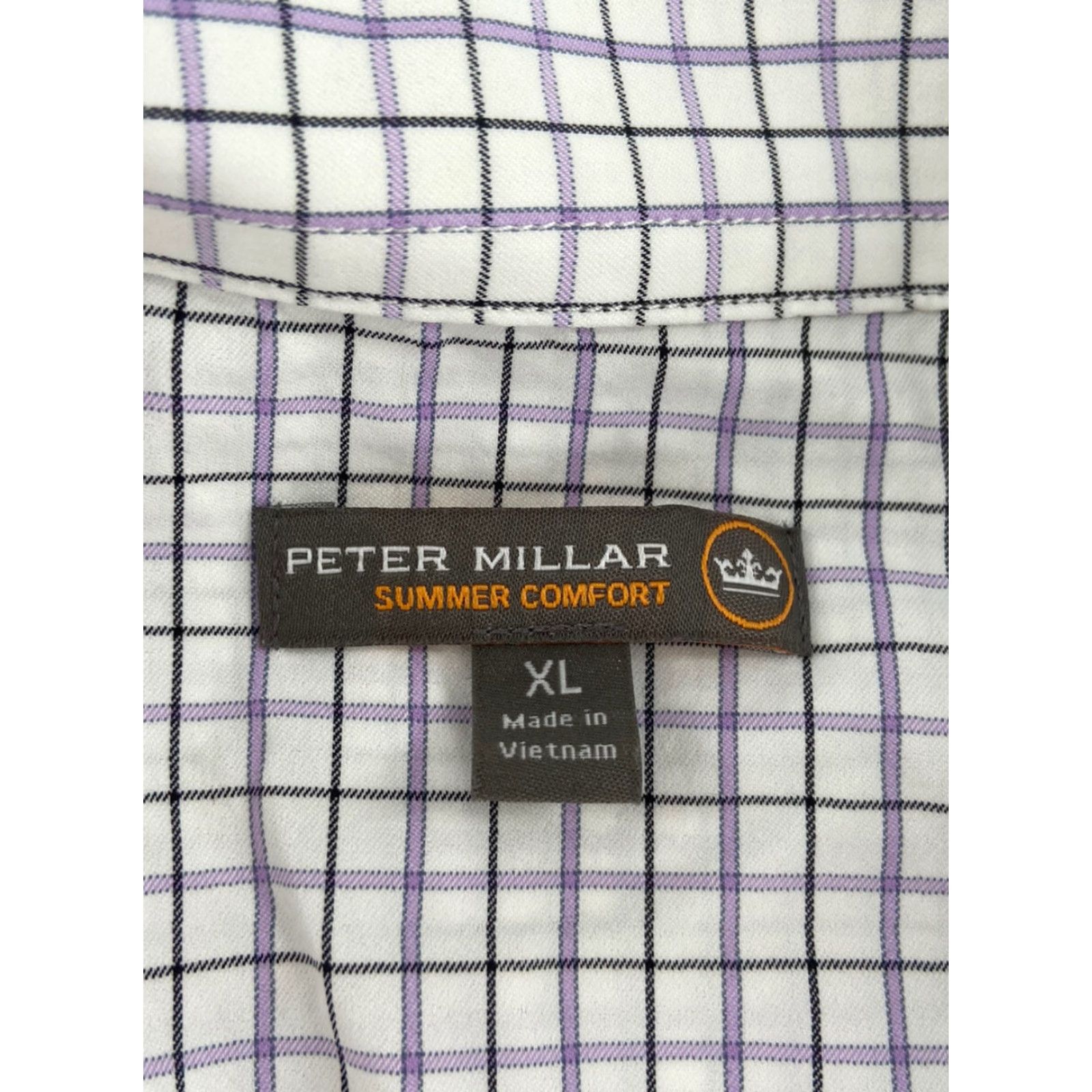 Peter Millar VINTAGE? No — Peter Millar Summer Comfort Men’s Button-Up Shirt XL Purple White Check 1969 Modern Long Sleeve Casual Button-Front Size US XL / EU 56 / 4 - 5 Thumbnail