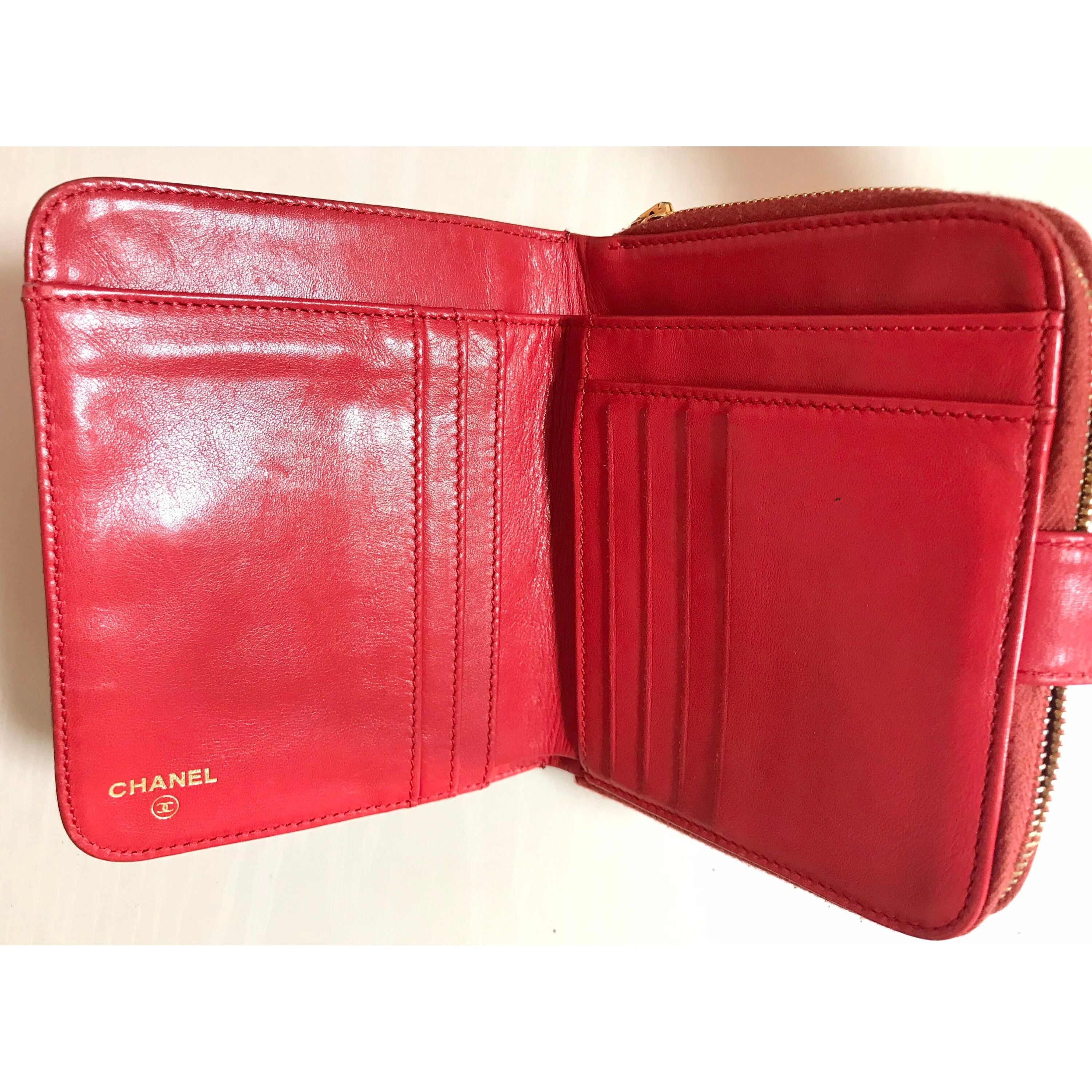 Chanel Vintage CHANEL red caviar skin round zipper wallet with CC Size ONE SIZE - 5 Thumbnail