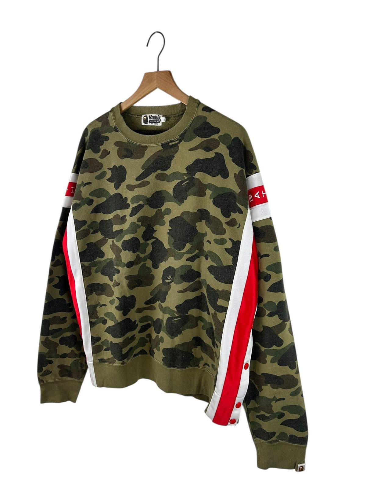 Bape Bape 1st Cano Side Button Sweatshirt Size US XL / EU 56 / 4 - 2 Thumbnail