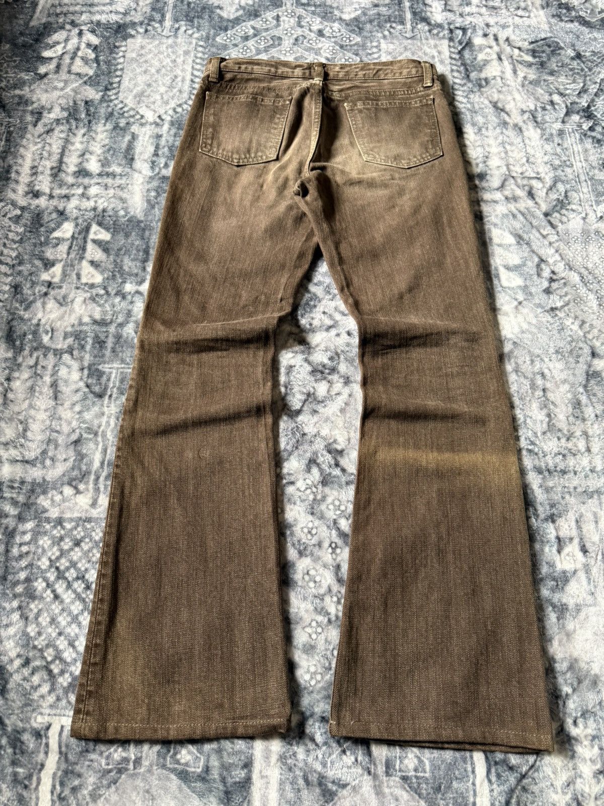 GOSTAR DE FUGA DMG Japan Flared Bootcut Faded Brown Denim Pants Size US 27 - 2 Thumbnail