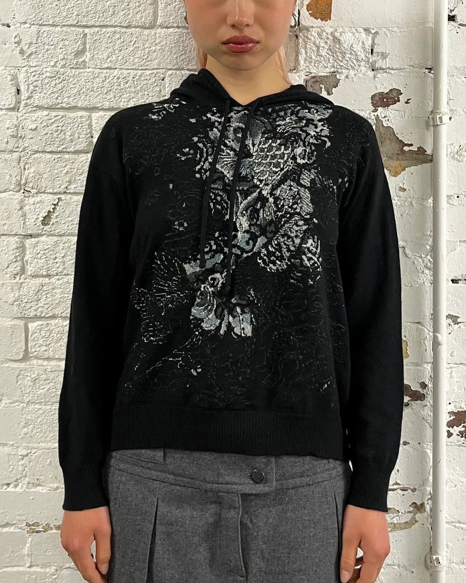 Jean Paul Gaultier Jean Paul Gaultier Japanese Motif Black Wool Hoodie Size S / US 4 / IT 40 - 2 Thumbnail