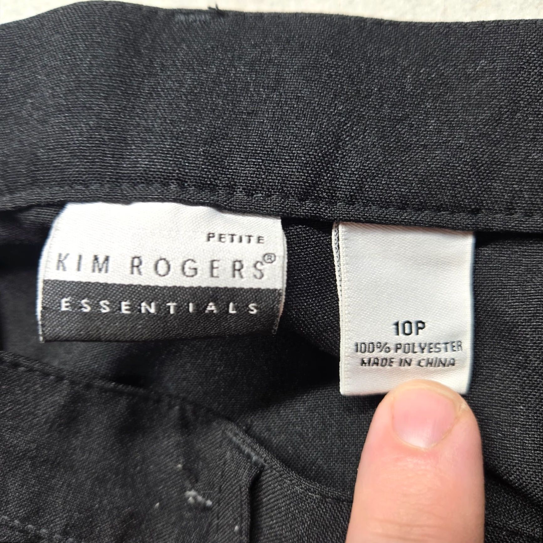 Vintage VINTAGE Kim Rogers Women's Denim Dress Pants Casual Size 10P Black Mid Rise Flat Front Size 32" / US 10 / IT 46 - 3 Thumbnail