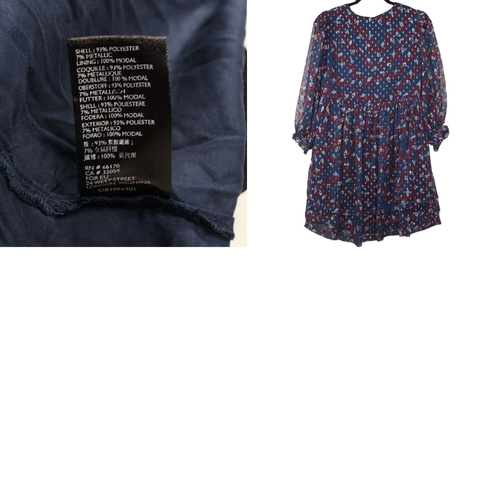 Urban Outfitters VINTAGE? Urban Outfitters Printed Chiffon Mini Dress Women's XS Blue Puff Sleeve Ruffle Pintuck Short Sleeve 3/4 Sleeve Mini Dress Girls? Size XS / US 0-2 / IT 36-38 - 8 Thumbnail