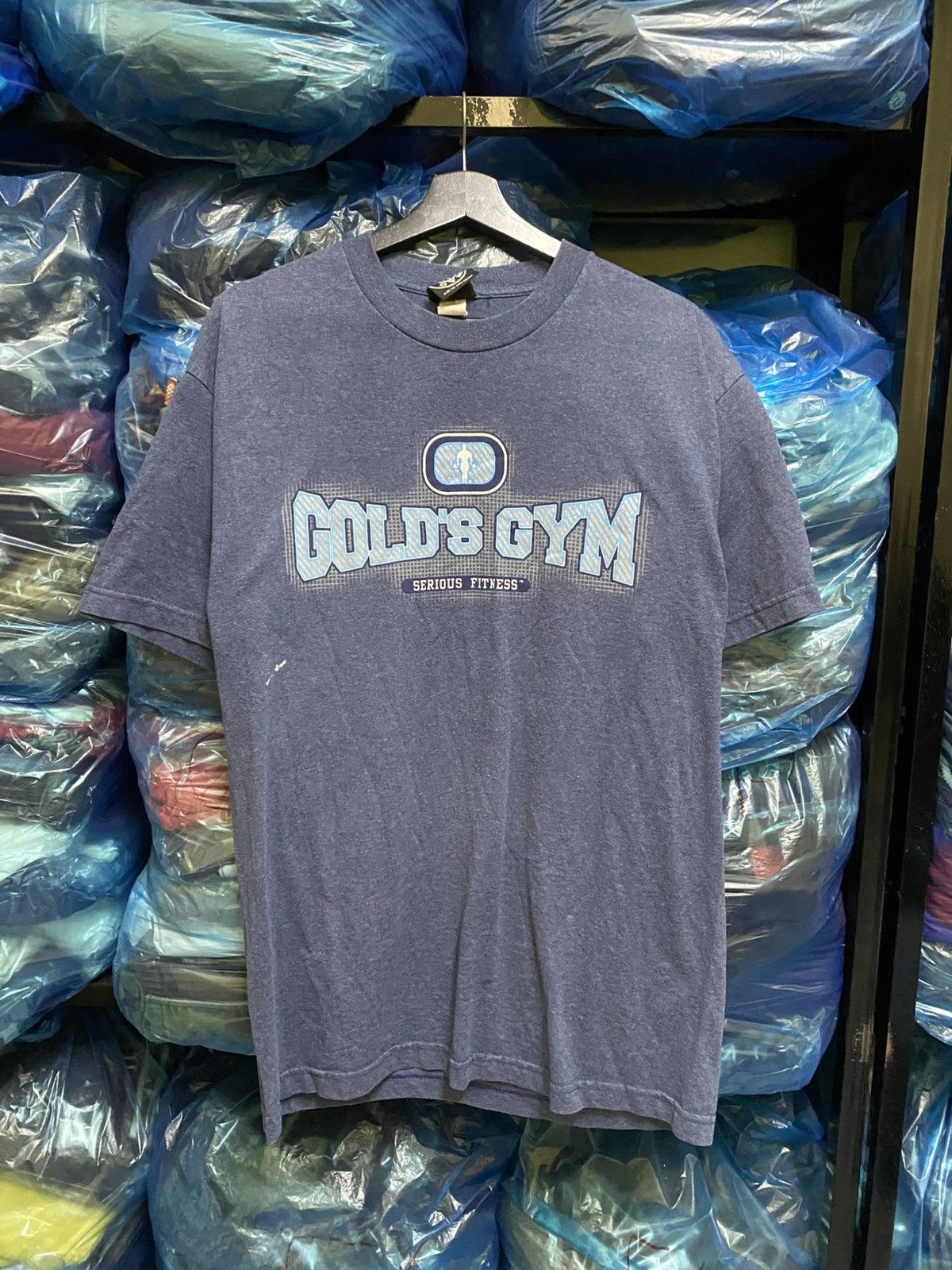 Vintage Vintage 2000s Gold’s Gym “Serious Fitness” Blue Graphic Size US M / EU 48-50 / 2 - 3 Thumbnail