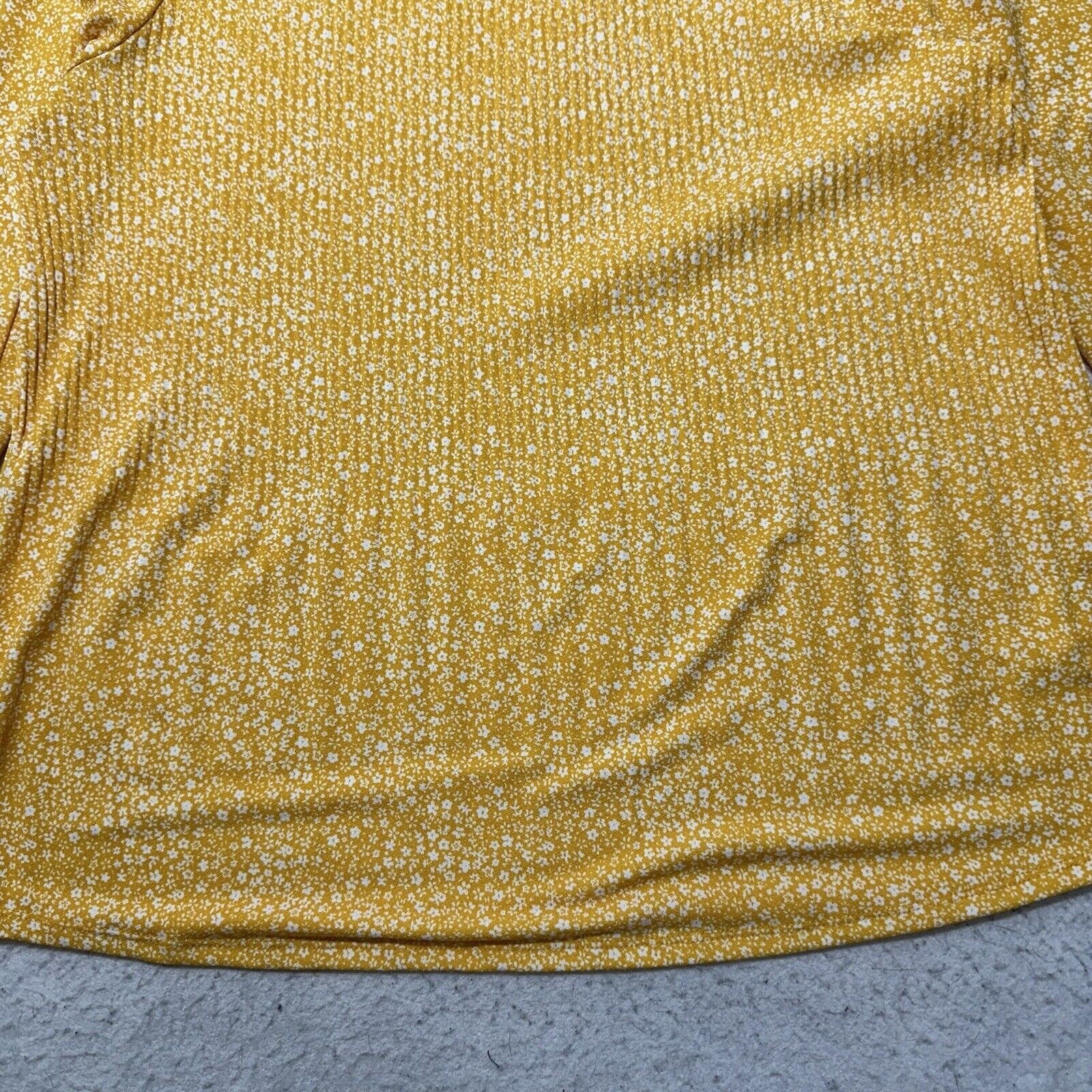 Adrianna Papell Adrianna Papell Medium Long Sleeve Yellow Floral Blouse Size M / US 6-8 / IT 42-44 - 5 Thumbnail