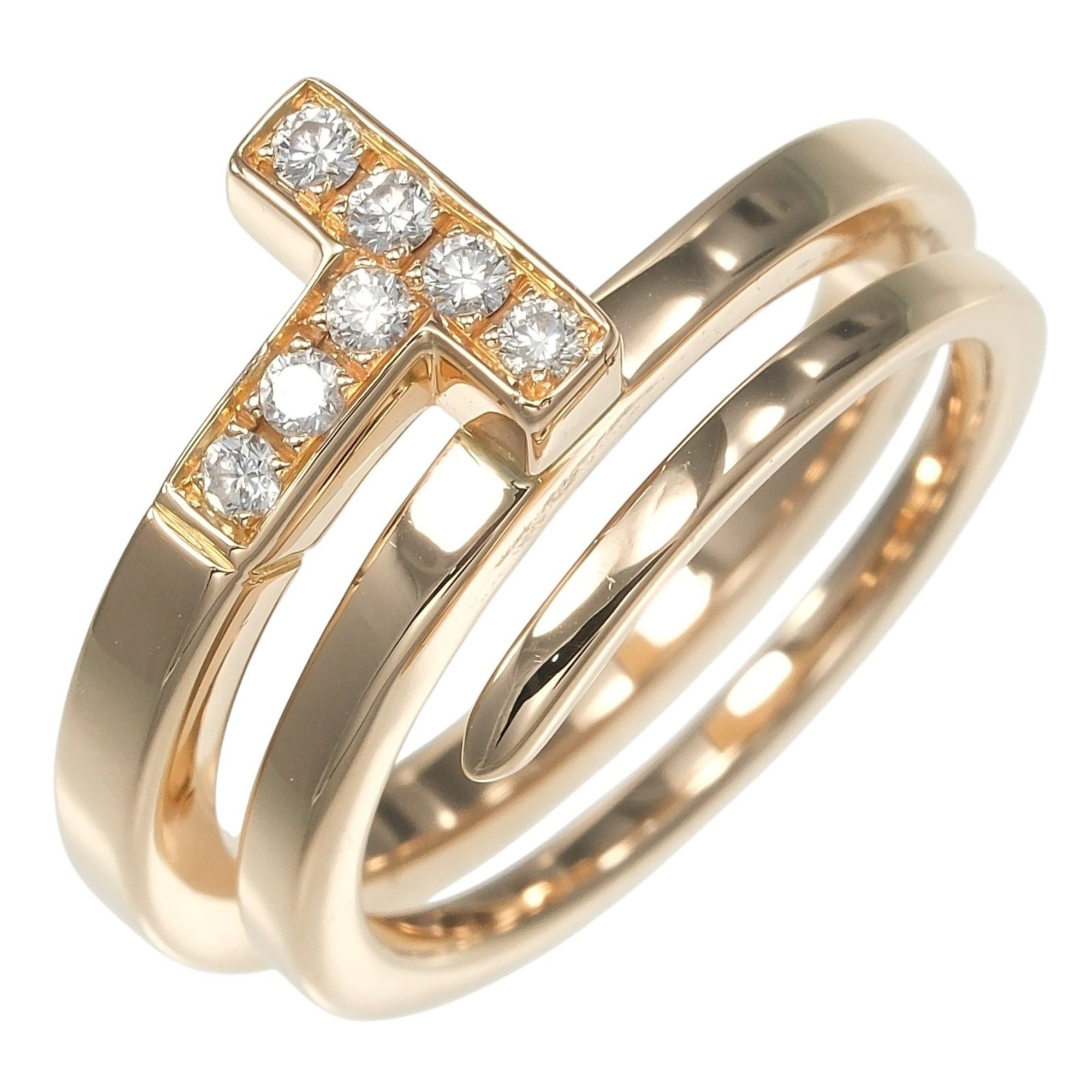 Tiffany & Co. Tiffany & Co. T-Square Wrap Ring, Size 8.5, 18K Pink Gold, Diamond, Approx. 7g. Size ONE SIZE - 1 Thumbnail