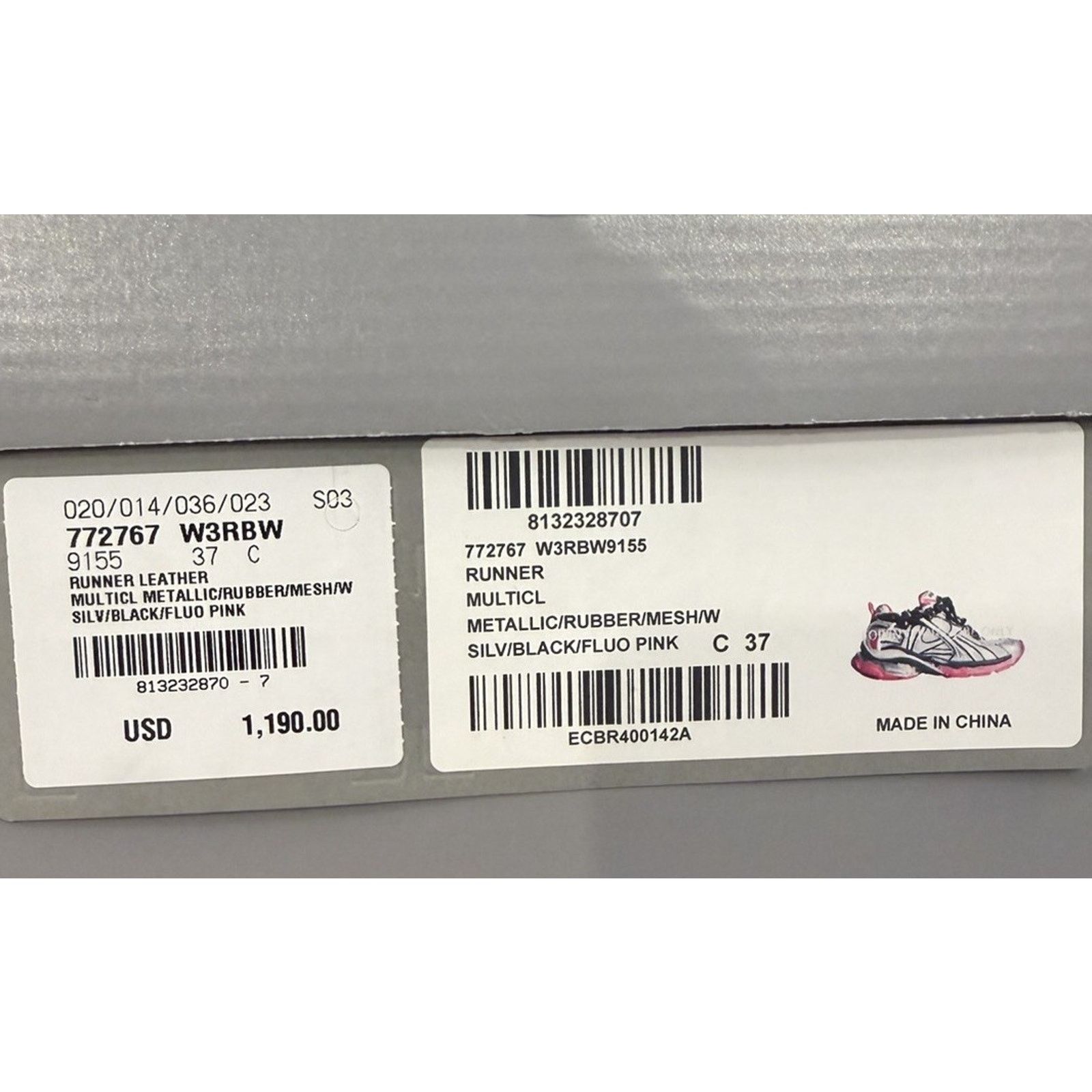 Balenciaga Size 37EU/7W - Balenciaga Runner Black Pink NEW Size US 7 / IT 37 - 8 Thumbnail