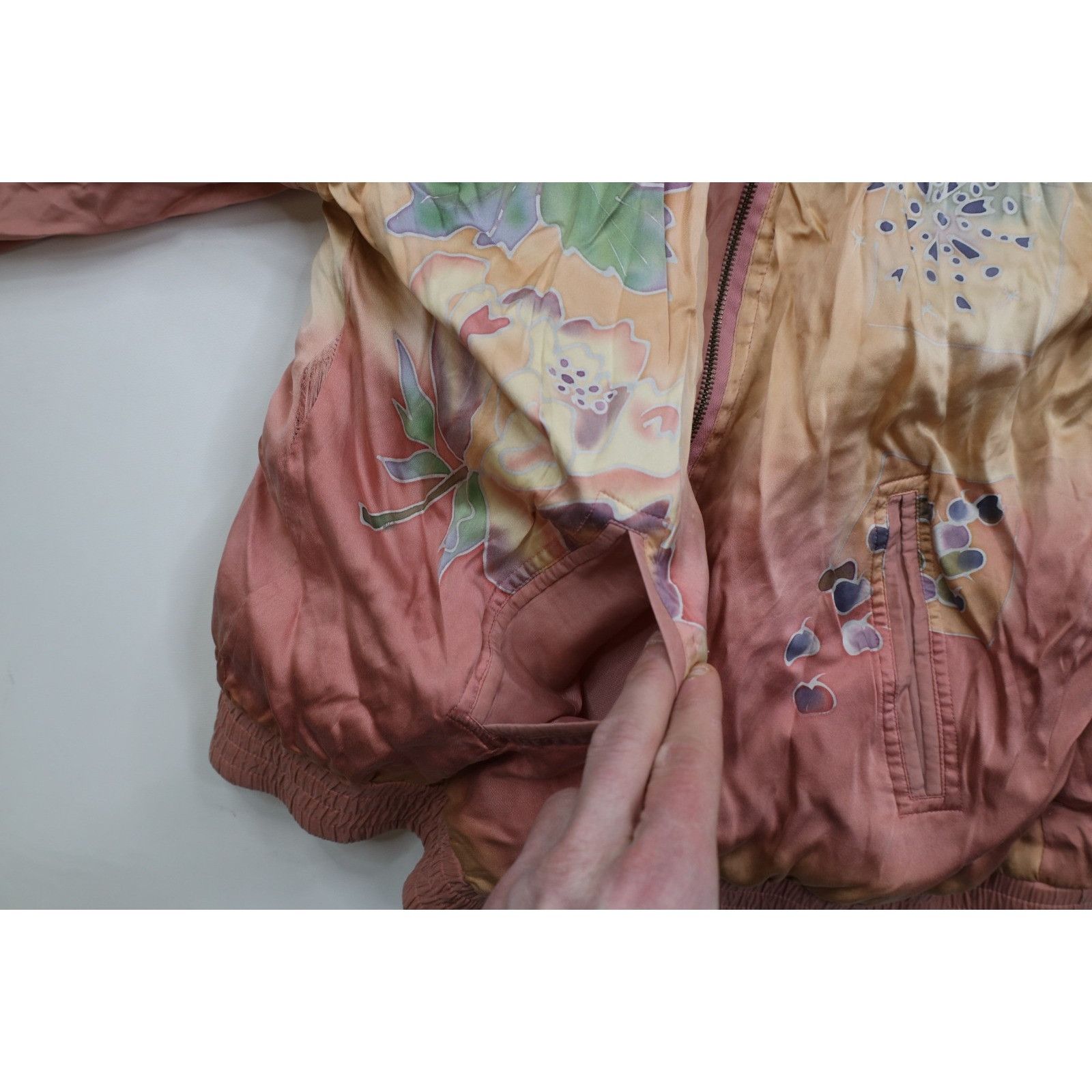 Vintage Vintage 90s Streetwear 2 Piece Silk Flower Track Suit Size L / US 10 / IT 46 - 7 Thumbnail