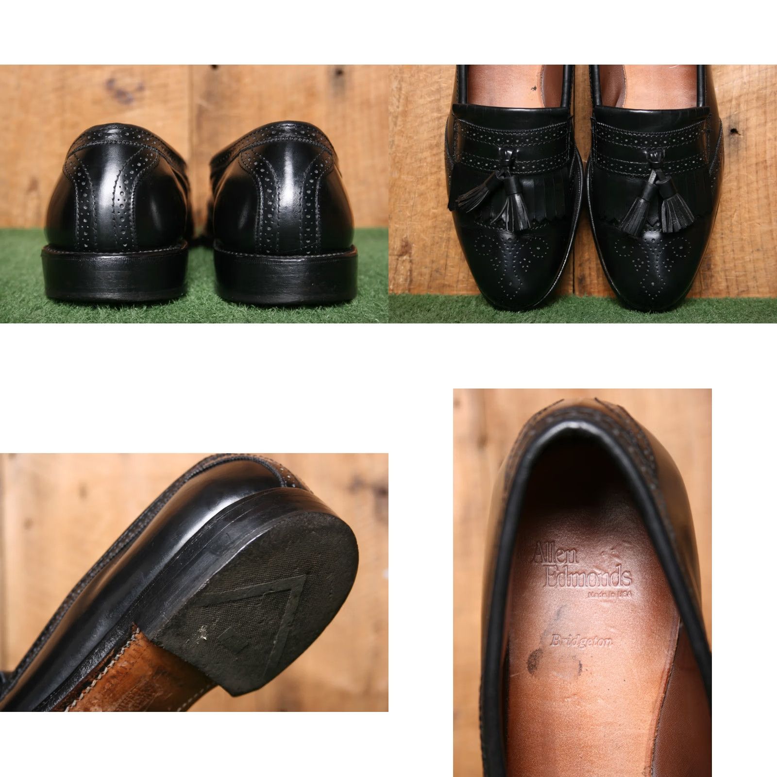 Allen Edmonds ALLEN EDMONDS Bridgeton Black Leather Brogue Kiltie Tassel Loafers Sz. 11B Mens Shoes Dress Slip On US 11 Black Brogue Leather Shoes Mens Size US 11 / EU 44 - 8 Thumbnail