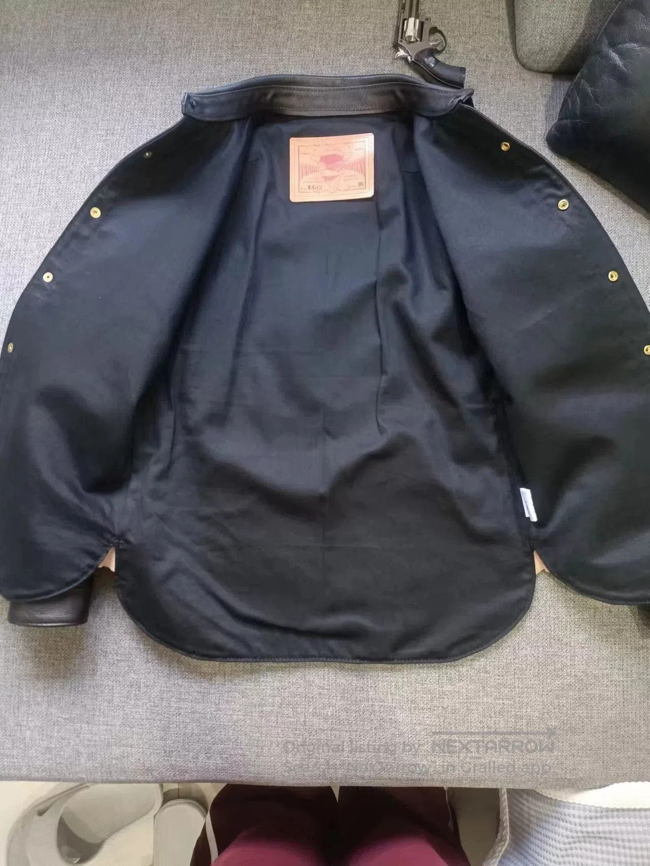 Japanese Brand black leather button. Size US M / EU 48-50 / 2 - 6 Thumbnail