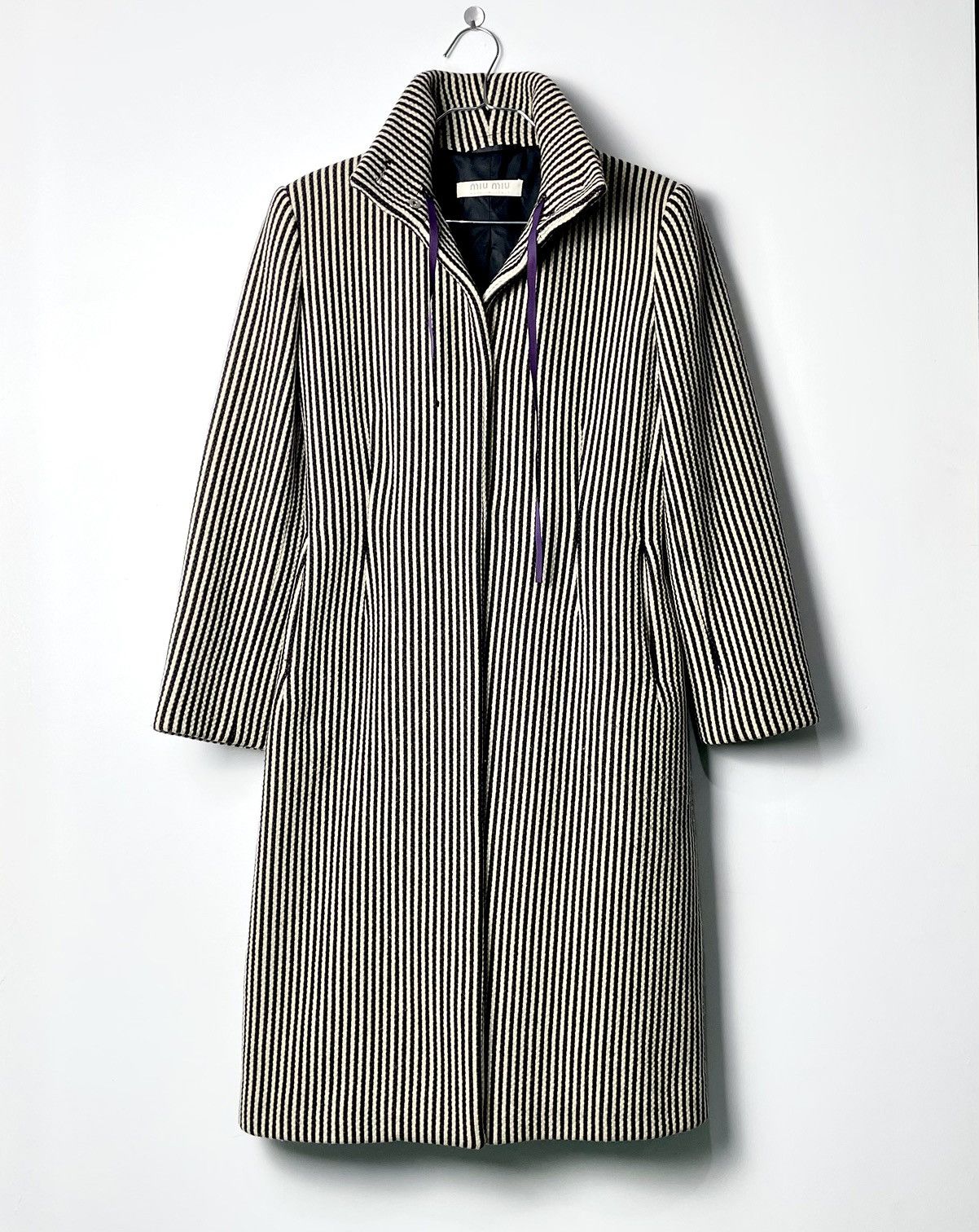 Miu Miu Miu Miu Archival Vertically Striped Wool Overcoat Size M / US 6-8 / IT 42-44 - 1 Thumbnail